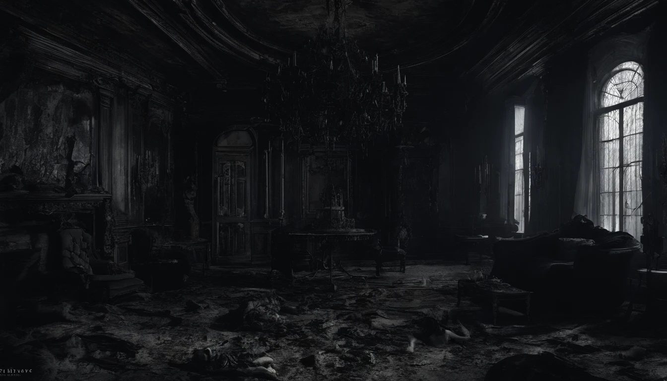 The inside of the mansion is filled with chaos and fear、Three panicked。