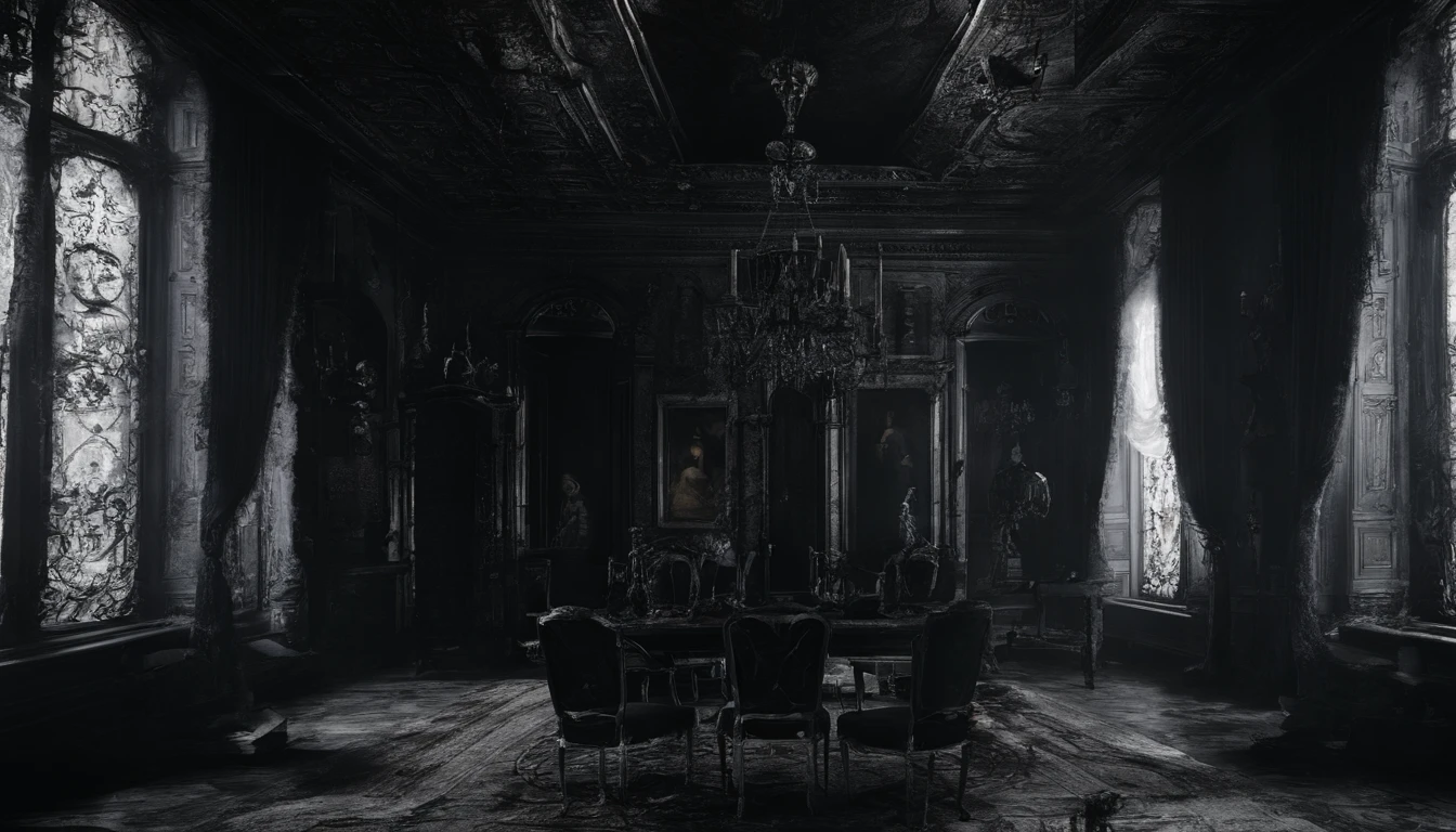 The inside of the mansion is filled with chaos and fear、Three panicked。