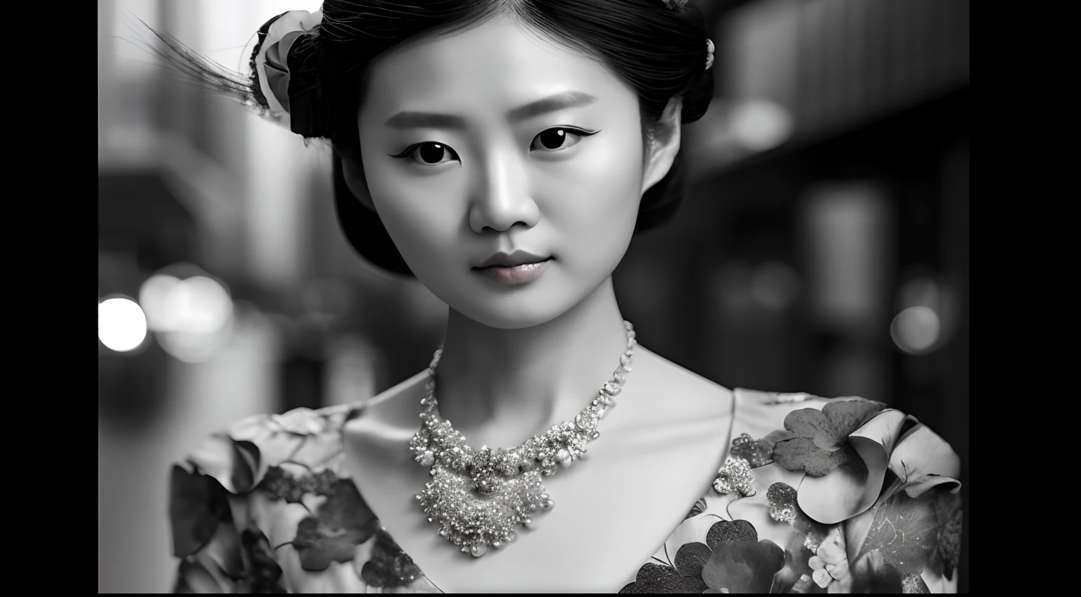 a close up of a woman wearing a necklace and a dress, jingna zhang, inspired by Zhang Yan, editorial photograph, lulu chen, elegant japanese woman, chinese woman, inspired by Wen Jia, inspired by Liu Jue, inspired by Yao Tingmei, inspired by Jung Park, inspired by Gao Qipei, fashion portrait, inspired by Tang Yifen, xue han