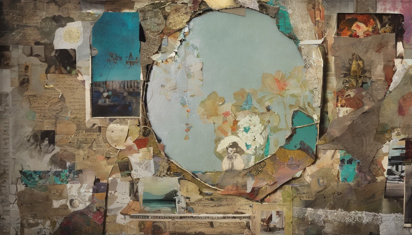 In a different space、The boy found a corner of a broken mirror