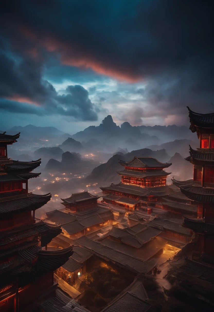 Traditional Chinese characteristics - Xuanwu culture,The majestic (masterpiece, vibrant, creative, bes quality), a huge castle on a giant octopus, walking across the land, fantasy art, intricate and highly detailed, cloud, blue sky, (ray tracing, global illumination)