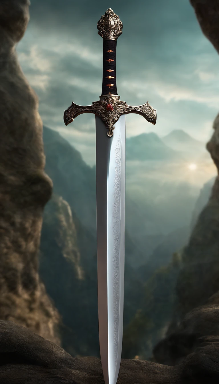 (outstanding、professional、Surreal)、detailed sword, Metallic texture, long sword