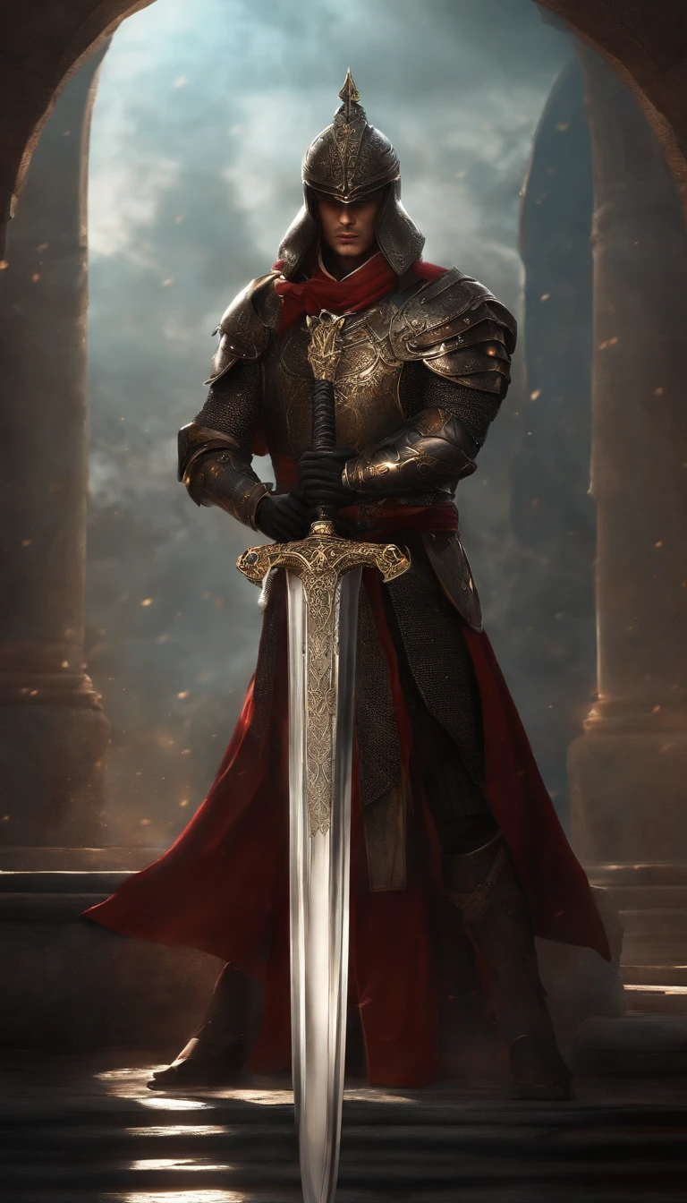 (outstanding、professional、Surreal)、detailed sword, Metallic texture, long sword