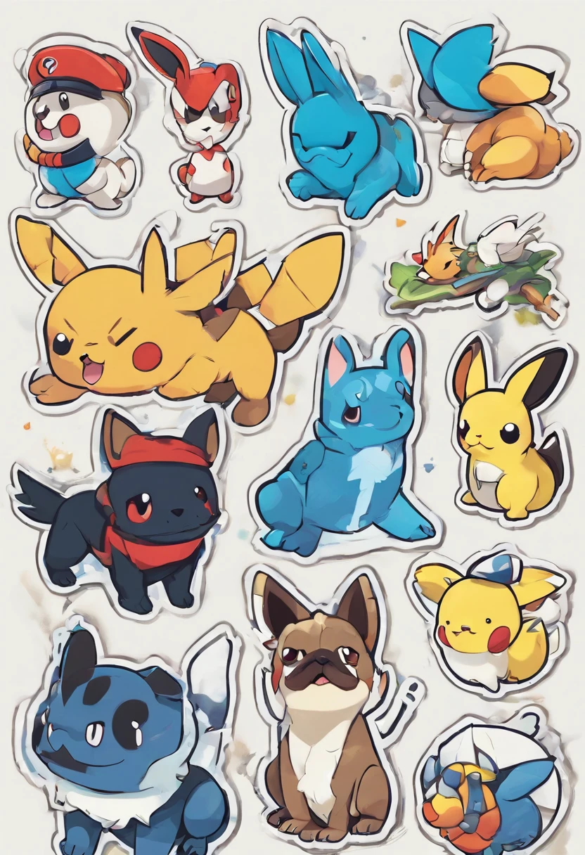 Creating a sticker that mimics the style of the Pokémon Artist Sowsow for a cute black French Bulldog design sounds like a fun project. To achieve this, you'll want to capture the essence of Pokémon-style art. Here's a brief guide on how to proceed:

Character Design:

Start by sketching your cute black French Bulldog in a way that resembles the Pokémon art style. Pokémon characters often have simplified, clean lines, and exaggerated features.
Emphasize the dog's cuteness, perhaps by giving it large, expressive eyes and a friendly demeanor.
Color Palette:

Pokémon art typically uses bright and vibrant colors. Choose a color palette that complements the black French Bulldog while maintaining the overall Pokémon aesthetic.
Line Art:

Use bold, clean lines for the character's outline and features. Pokémon art often has well-defined outlines to make the character pop.
Shading and Highlights:

Add subtle shading and highlights to give your sticker depth and dimension. Pokémon art uses shading to make characters look three-dimensional.
Background:

Consider adding a simple, complementary background that doesn't distract from the main character but enhances the overall design.
Signature:

If you want to truly mimic the Pokémon Artist Sowsow's style, consider adding a signature in a similar style to Pokémon artists. This can add authenticity to your design.
Digitalization:

Once your design is complete, you can digitize it using graphic design software like Adobe Illustrator or Procreate to clean up lines and colors.
Remember that while mimicking a particular style is a great starting point, adding your unique touch and creativity can make your sticker stand out. Make sure to respect copyright and trademark laws, and if you intend to sell this sticker, ensure you have the rights to do so, especially if it's inspired by Pokémon.