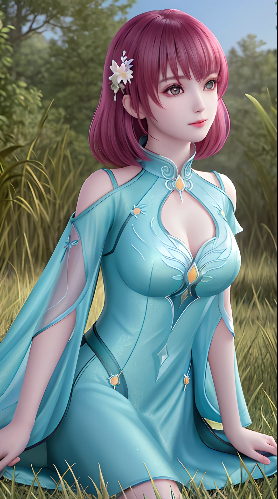 Masterpiece, Top quality,1 Reality girl, Colorful floral dresses, , Mixed lighting, Medium shot, unity wallpaper 8k,Highly detailed,Beautiful and aesthetic,Beautiful,Masterpiece,Best quality,Dynamic Angle,Beautiful chaotic forms, Chaotic energy,elegant,vivd colour,Romance,Wear a transparent aqua green dress,detail in face,skin detailed,Front,Parts body top, Underwater background, complex, Detailed equidistant fractal bioluminescence: Stunning photo realistic, dynamicposes,back lit lighting,Natural texture, sat on the ground,anatomy correct,