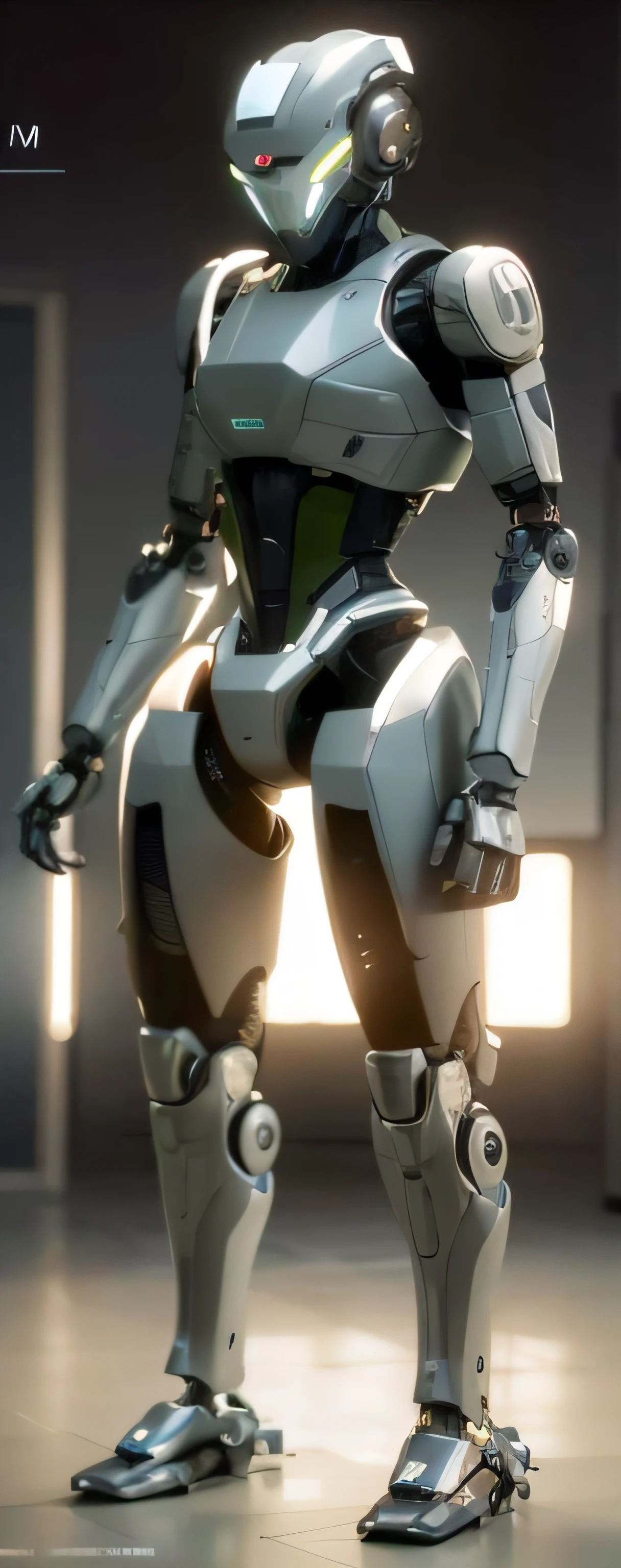 Close-up of a robot standing in a room with lights, Futuristic robot body, mech body, symetry! futuristic robotic, Cinematic, smooth Unreal Engine, unreal engine cinematic smooth, Unreal Engine technology demo, Unreal Engine octane rendering, thick smooth warframe legs, futuristic robotic, amazing octane render, unreal 6 breathtaking detailed, Unreal Engine movies, insanely detailed octane render