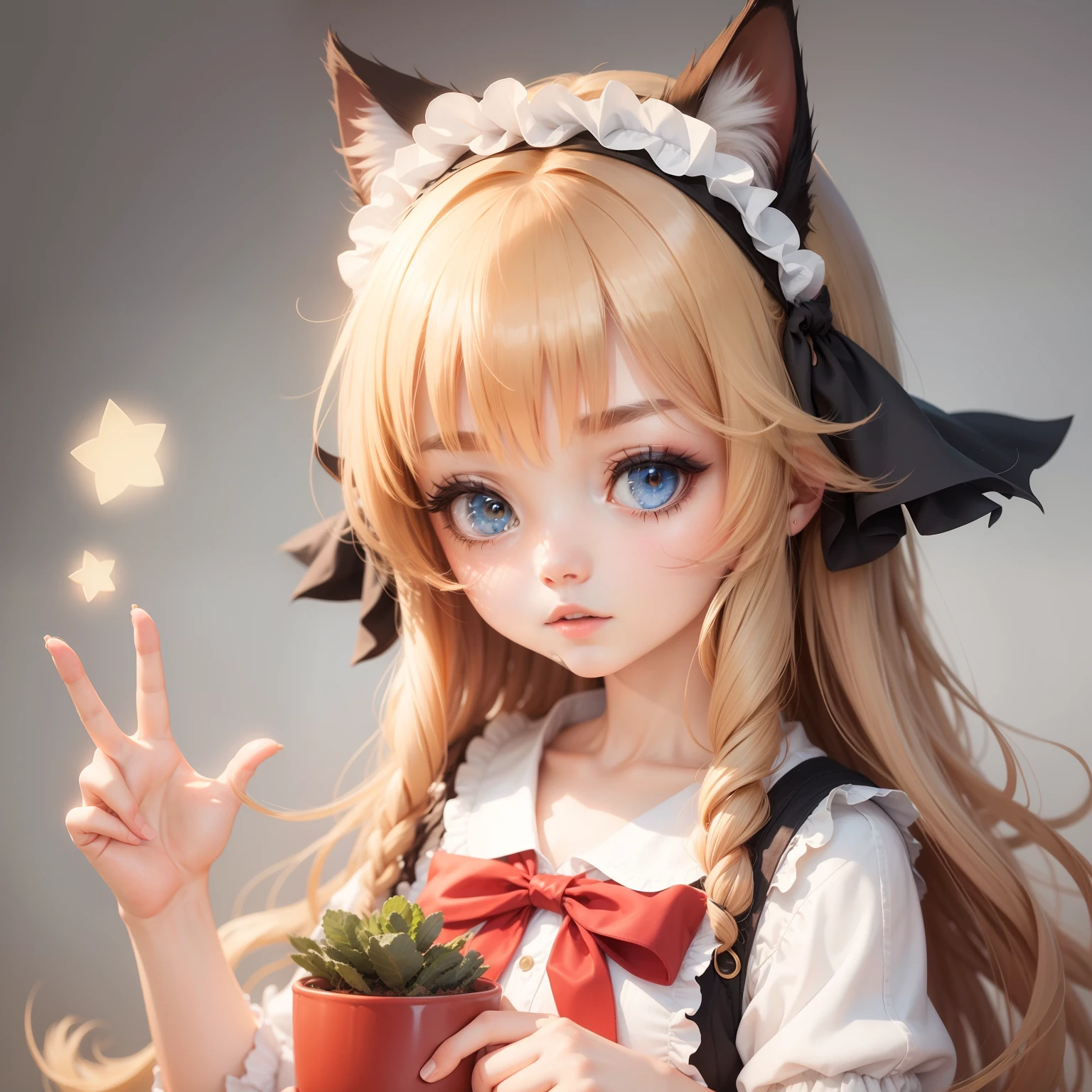 a girl,cat ears