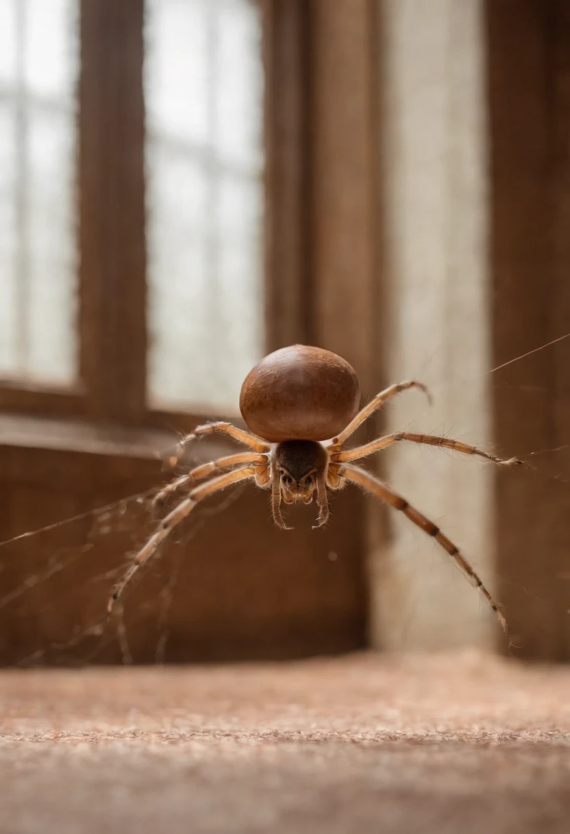 A gorgeous woman with a spider belly，The upper body is a delicate body with pale skin，Not a single wisp，Plump spherical fat exposed，Looks gorgeous。Under the navel right now，It is a bloated and fat spider body，Eight iron-brazing spider legs easily plunge into the floor tiles、Walls。