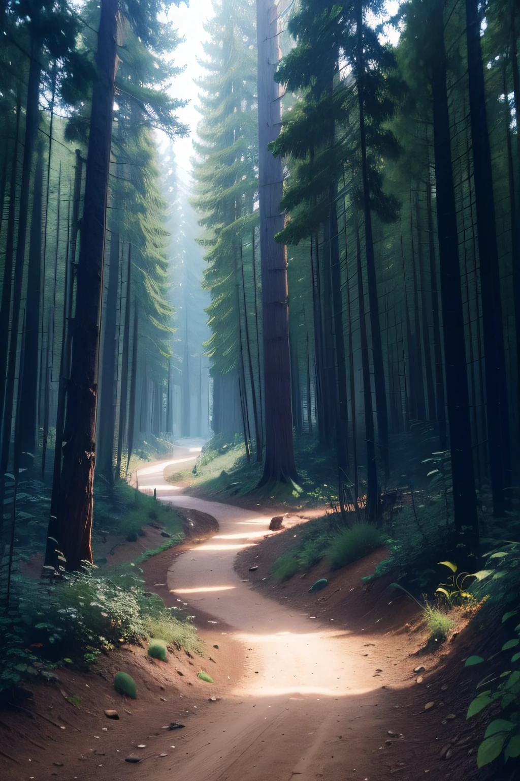 The image depicts a winding dirt path reminiscent of the narrative of "Alice in Wonderland." In the center, the trail forks into two directions. On the left, the road stretches gently, illuminated by deep shades of dark blue. Small details like irregular stones and mysterious shrubs appear along the path, suggesting a serene and enigmatic atmosphere.
On the right, the fork is marked by a trail that stands out in a vibrant and intriguing orange. This route radiates energy and curiosity, with exotic flowers and lush foliage that seem to invite exploration. On the horizon, tall trees frame the scene, adding a sense of depth.
The fusion of dark blue and orange tones creates a fascinating contrast, evoking the famous phrase "if you don't know where you're going, any road will take you there." The image represents the duality of choices in life's journey, where mystery and curiosity are always present.