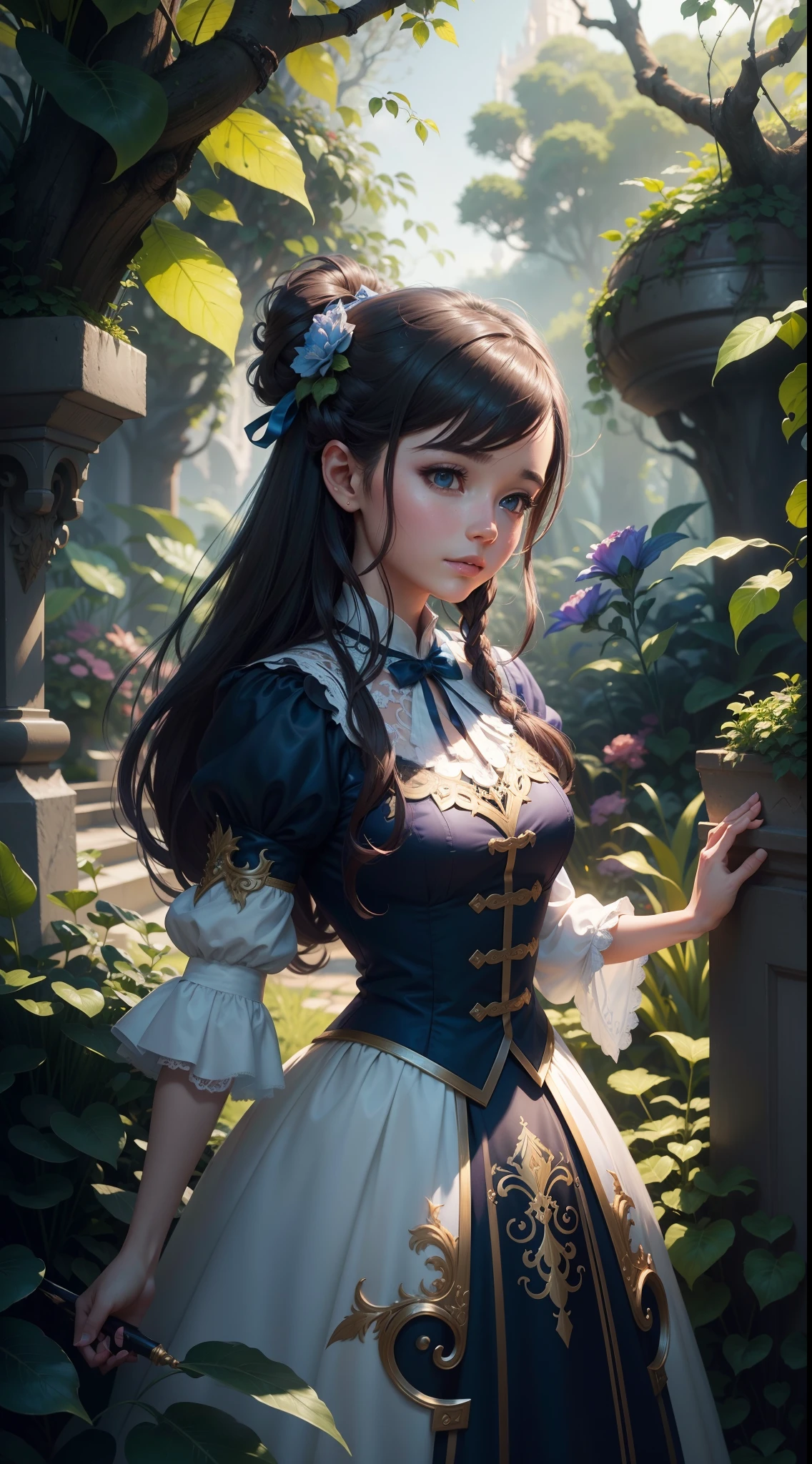 imagem arafed de uma menina em um traje de fada sentado em um jardim, beautiful render of a fairytale, painting digital adorable, Arte infantil em Artstation, arte fantasia behance, fantasy fairytale story, Fantasia pintura fosca，fofo, realistic fantasy illustration, realistic fantasy rendering, estilo fantasia 8 k octane render, estilo de arte de fantasia, Ross Tran 8 K, bela arte de fantasia