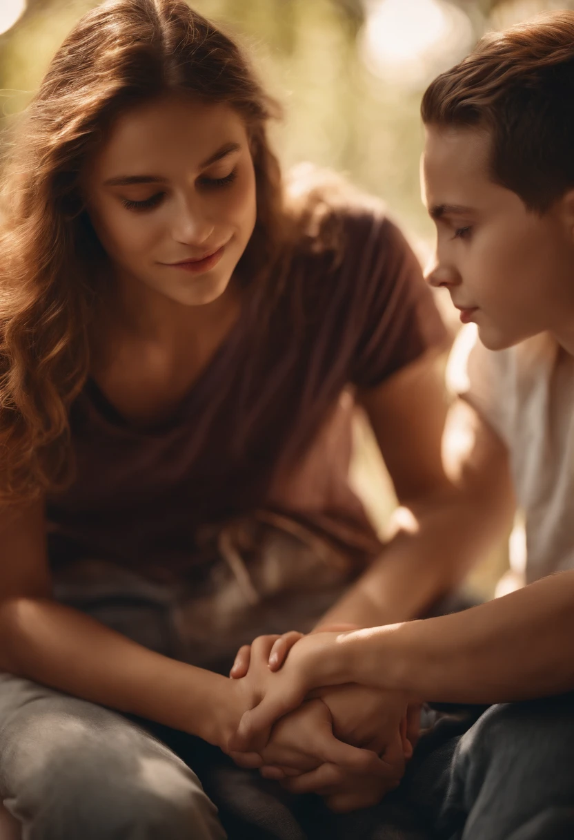 A step mom sitting on a table and her step son on a chair(sexual tension),the step son sucking her feet