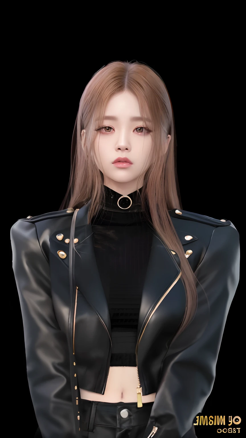 a close up of a woman in a black jacket and a black top, inspired by Sim Sa-jeong, portrait of jossi of blackpink, portrait jisoo blackpink, jisoo from blackpink, realistic artstyle, realism artstyle, realistic anime 3 d style, render of april, kda, cruel korean goth girl, inspired by Zou Yigui, made with anime painter studio