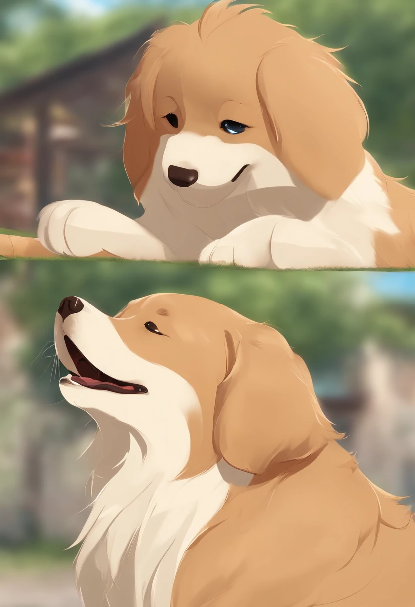 High quality, High resolution, Extreme Detail, masutepiece, One dog, Brown Golden Retriever、fuwafuwa、Eyes are moist、Watching、tilting your head、Spoiled、Coming towards us、kawaii、Makes you want to Yoshiyoshi、Full-body expressions of affection、I want to protect you、
