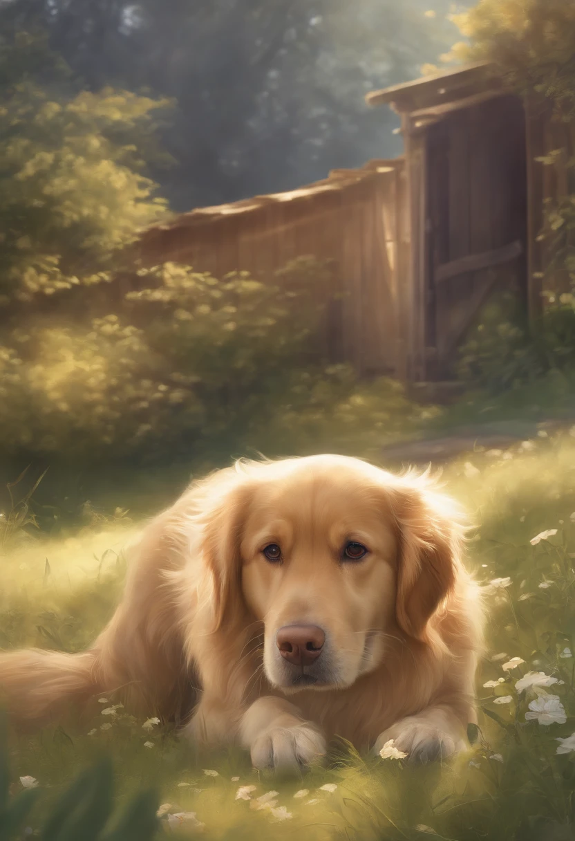 High quality, High resolution, Extreme Detail, masutepiece, One dog, Brown Golden Retriever、fuwafuwa、Eyes are moist、Watching、tilting your head、Spoiled、Coming towards us、kawaii、Makes you want to Yoshiyoshi、Full-body expressions of affection、I want to protect you、