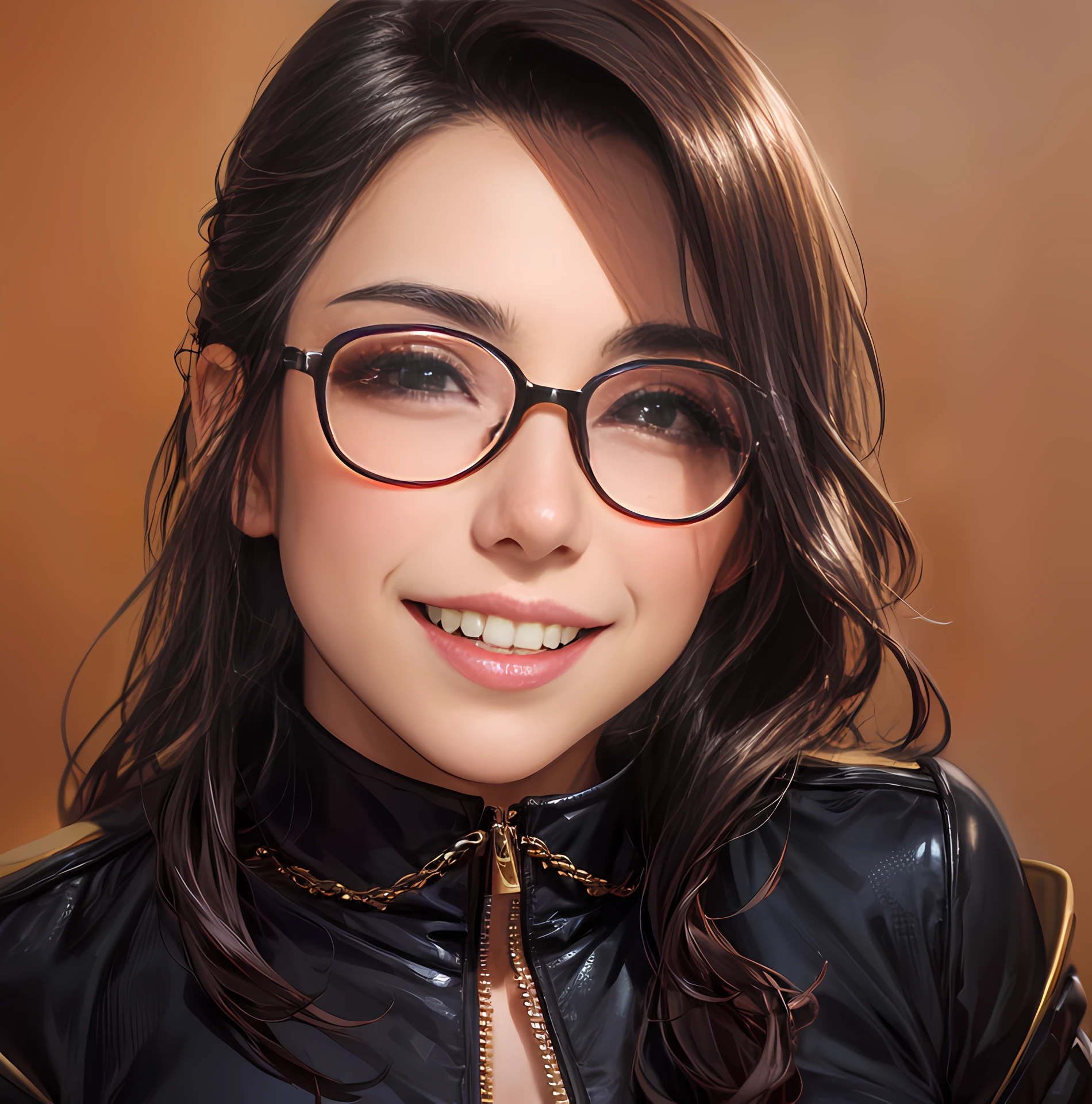smiling woman , glasses, ((sexy)), young woman, 25 years old, pretty