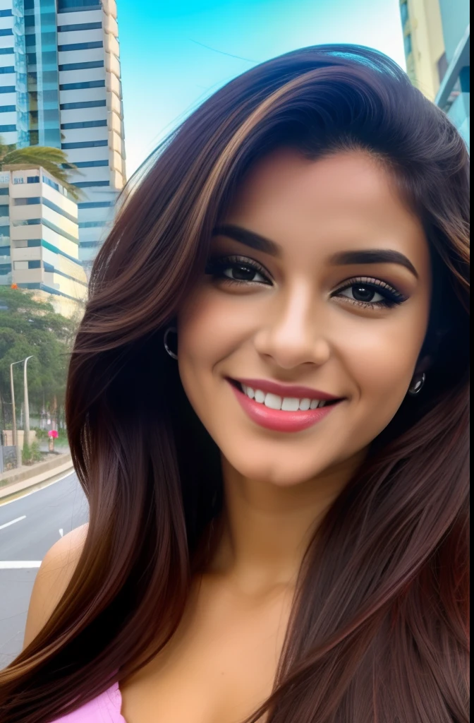 uma mulher bonita na cidade