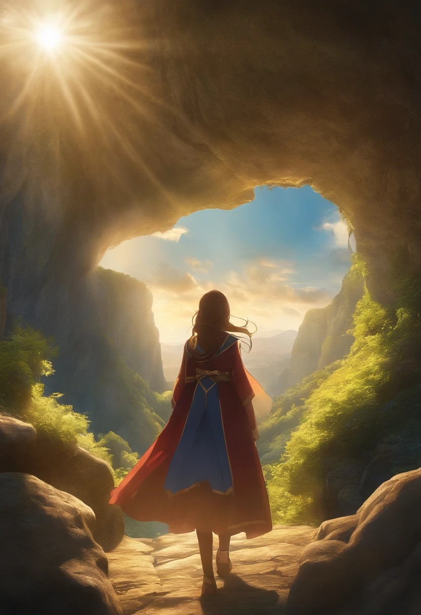 in isekai　valleys　cliff　The brave　rays of sunshine