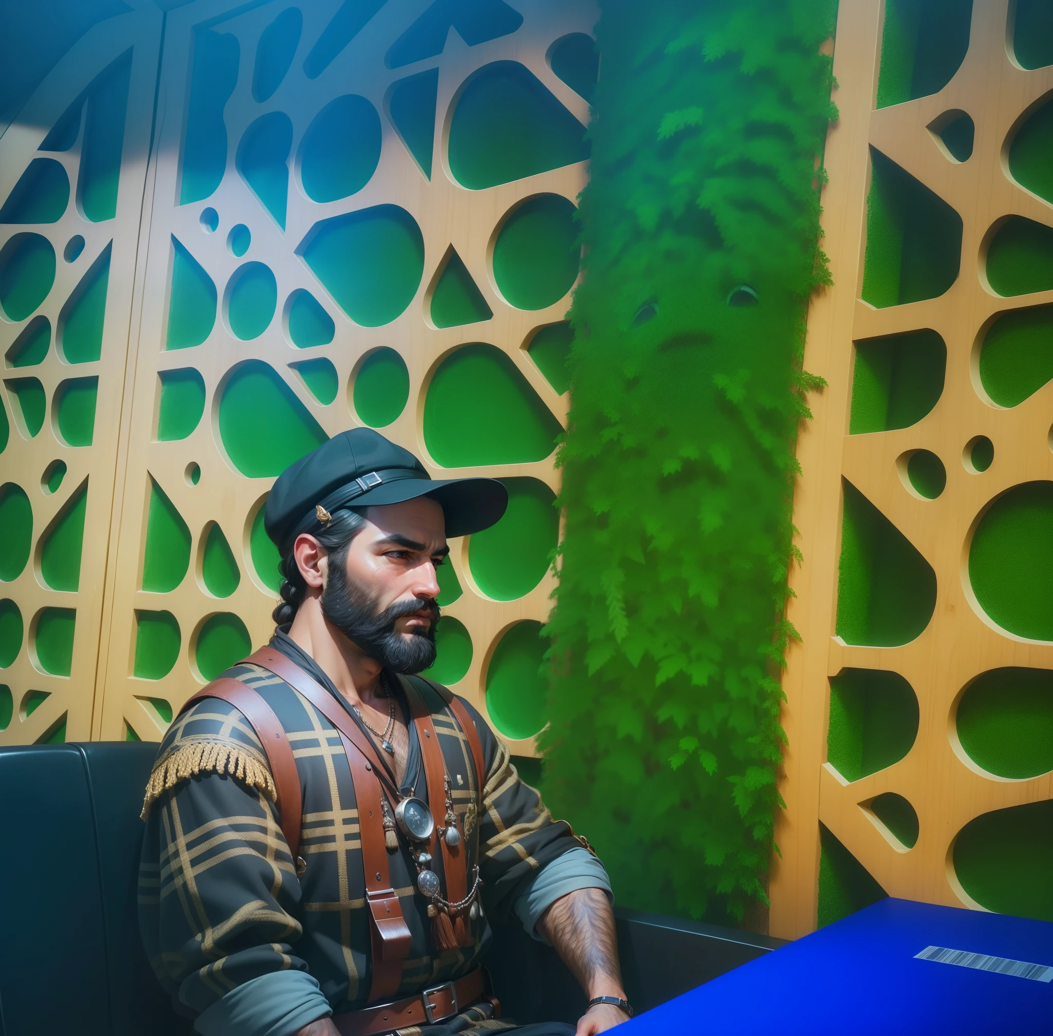 (Masterpiece, 4K resolution, ultra-realistic, highly detailed) Real face with small  Black Beard , No face Changing . Same face ,