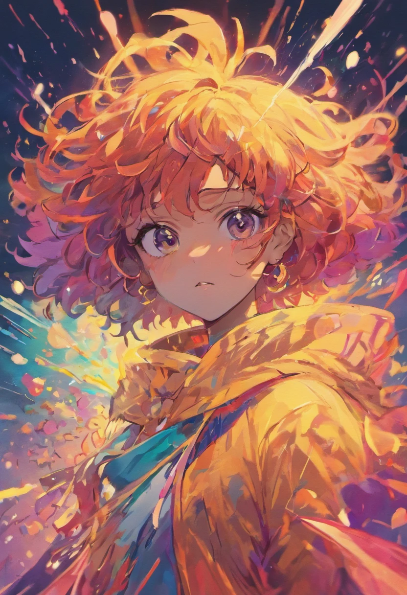 Mulher afro com tumbantes coloridos ,  em oleo sobre tela com cores variadas, arte pop.