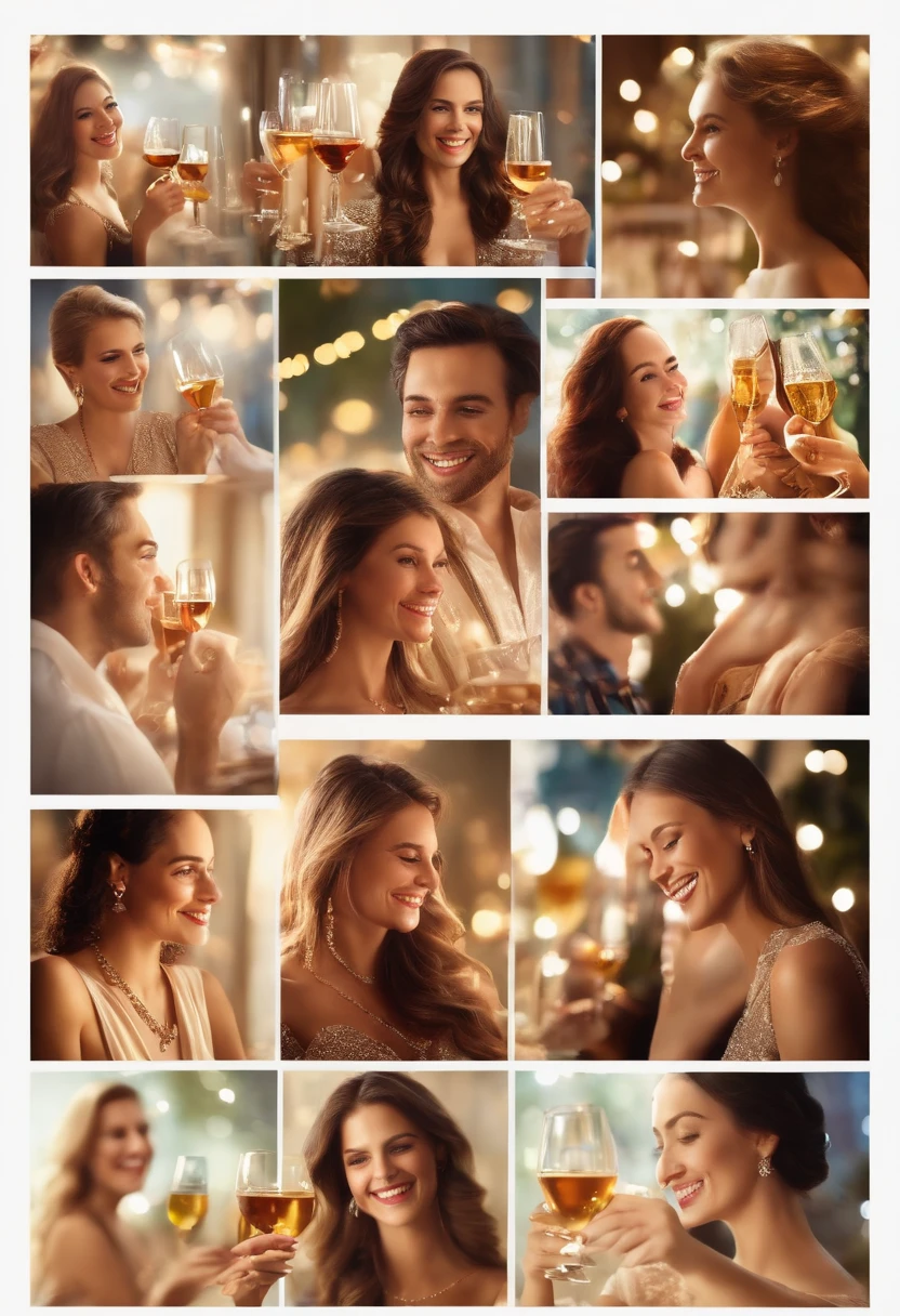 best quality,ultra-detailed,realistic:1.37,portrait,colors,vibrant lighting,friends drinking alcohol,beautifully depicted women,perfectly captured expressions,stylish outfits,soothing atmosphere,laughter and conversation,inviting table decor,reflections of glasses and bottles,bokeh effect,joyful ambiance,lively atmosphere,happy moments,fine brush strokes,dynamic composition,friends toast with glasses raised,crystal-clear details,detailed clothing textures,elegant jewelry,nighttime setting,twinkling lights,cosy environment,warm color palette,delicate makeup and hairstyle,bright smiles,joyful conversations,cheers and clinking of glasses,best friends enjoying each other's company,memorable night with laughter and happiness