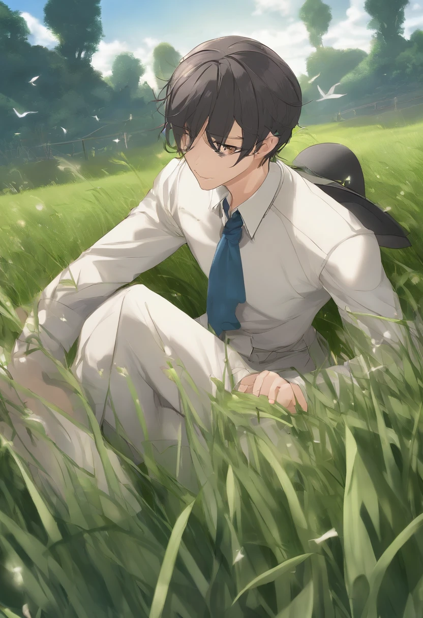 in isekai Line businessman grass field guest Sateen
