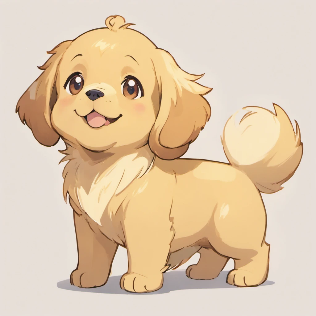 The Golden Retriever is a well-loved and easily recognizable breed known for its friendly disposition and striking appearance. These dogs are medium to large in size and possess a strong, athletic build. Golden Retrievers are widely favored as family pets, therapy dogs, and assistance dogs, primarily because of their gentle nature and remarkable intelligence.

Golden Retrievers sport a dense, double coat that is water-resistant. Their outer coat can be either wavy or straight and typically comes in a rich golden or cream color, although variations in shade are present within the breed. This coat serves to protect them from the cold, as they were initially bred for retrieving waterfowl.

In terms of their head and face, Golden Retrievers boast a broad, expressive head with a distinctive stop, which is where the forehead meets the muzzle. Their eyes are dark and have a friendly, intelligent gleam, contributing to their warm and engaging expression. The nose is either black or brown, contingent on coat color, and their ears are medium-sized, hanging close to their head.

Golden Retrievers exhibit a well-proportioned and muscular body, featuring a robust neck and deep chest. They possess a level back and a gently sloping croup. The tail is thick at its base and is typically carried at or slightly above the level of their back. It is often described as "feathery" due to the longer hair towards the end, which enhances their appearance.