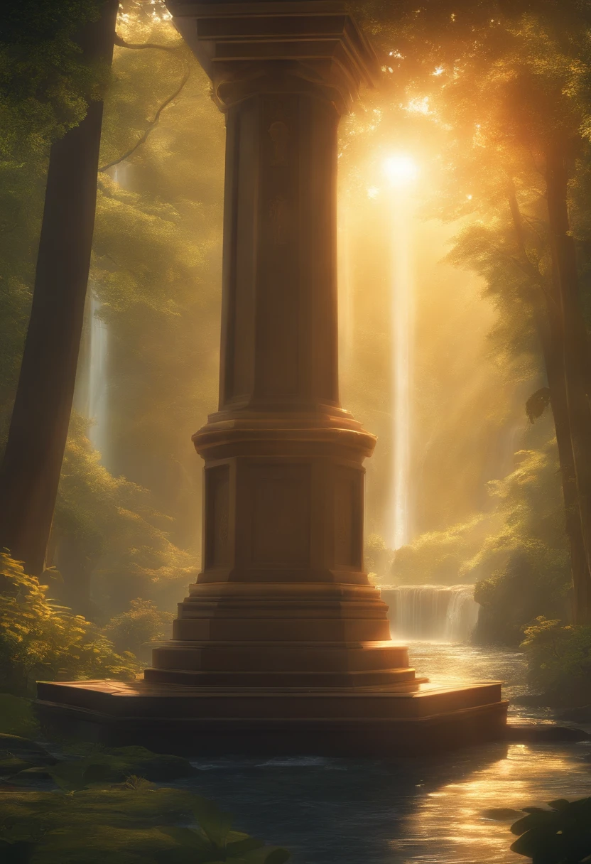 in isekai falls A sword stuck on a pedestal rays of sunshine