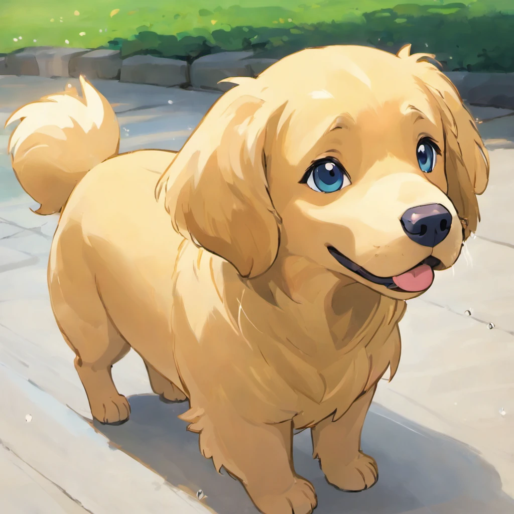 The Golden Retriever is a well-loved and easily recognizable breed known for its friendly disposition and striking appearance. These dogs are medium to large in size and possess a strong, athletic build. Golden Retrievers are widely favored as family pets, therapy dogs, and assistance dogs, primarily because of their gentle nature and remarkable intelligence.
Golden Retrievers sport a dense, double coat that is water-resistant. Their outer coat can be either wavy or straight and typically comes in a rich golden or cream color, although variations in shade are present within the breed. This coat serves to protect them from the cold, as they were initially bred for retrieving waterfowl.
In terms of their head and face, Golden Retrievers boast a broad, expressive head with a distinctive stop, which is where the forehead meets the muzzle. Their eyes are dark and have a friendly, intelligent gleam, contributing to their warm and engaging expression. The nose is either black or brown, contingent on coat color, and their ears are medium-sized, hanging close to their head.
Golden Retrievers exhibit a well-proportioned and muscular body, featuring a robust neck and deep chest. They possess a level back and a gently sloping croup. The tail is thick at its base and is typically carried at or slightly above the level of their back. It is often described as "feathery" due to the longer hair towards the end, which enhances their appearance,