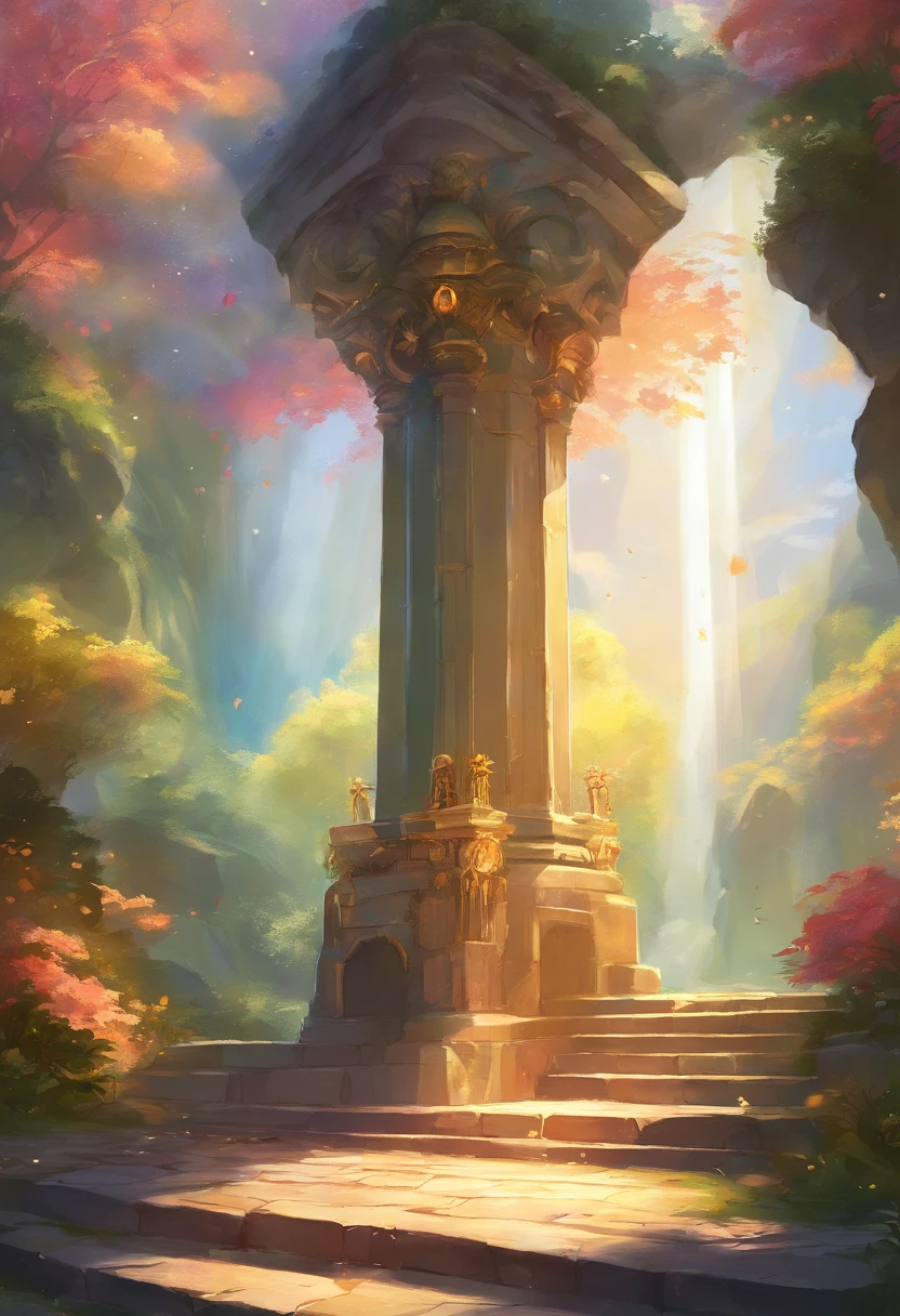 in isekai falls Sword stuck in a pedestal rays of sunshine
