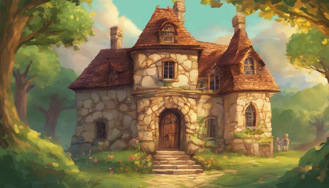 The old mansion with three boys was filled with a flash of light