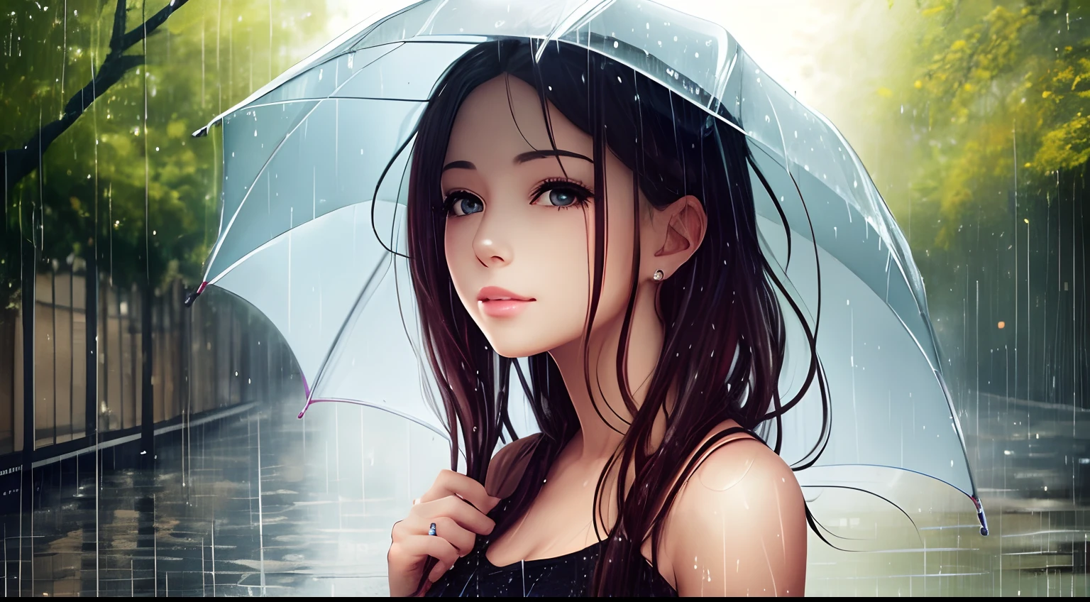 Beautiful girl in the rain --auto --s2