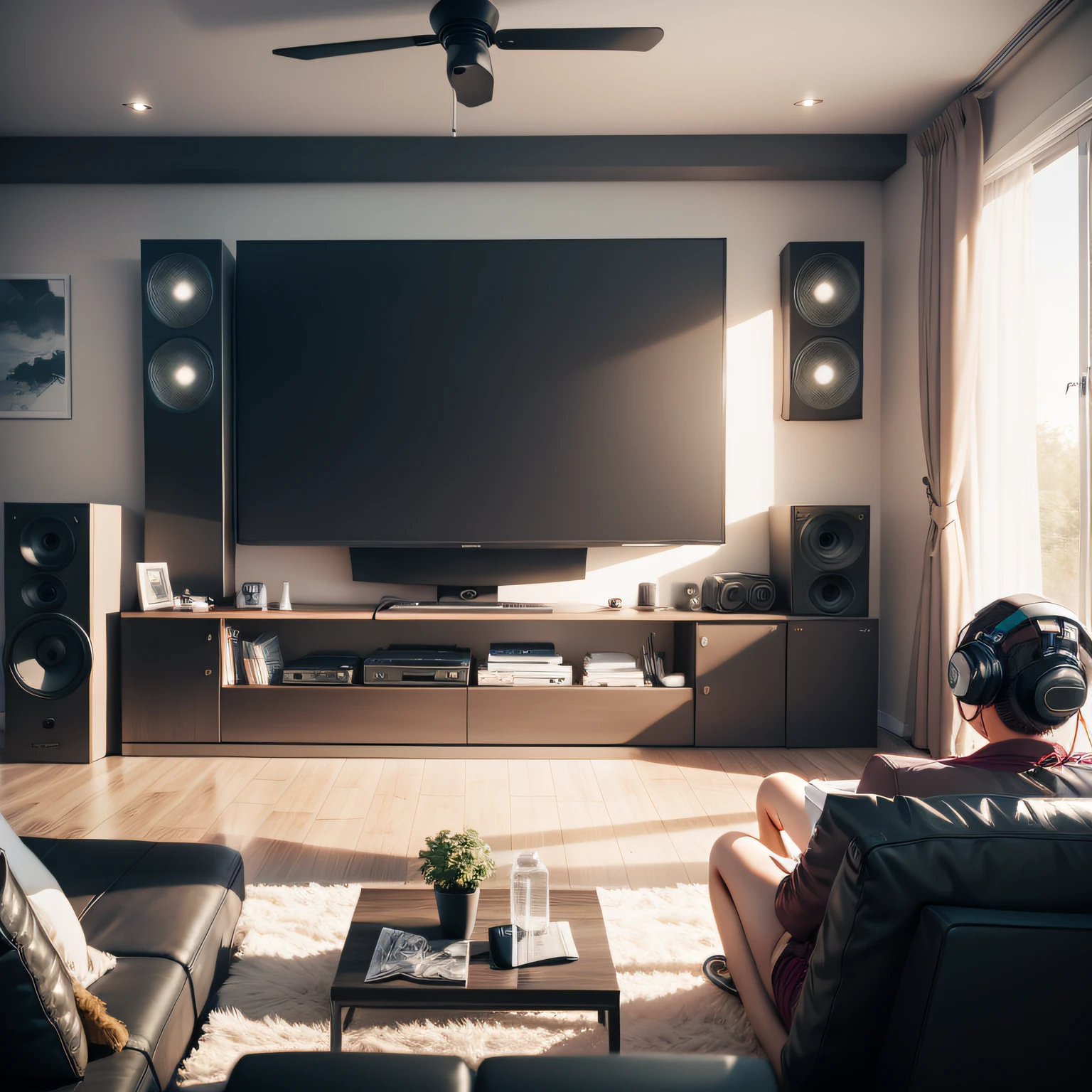 modern media room with Audio and Visual