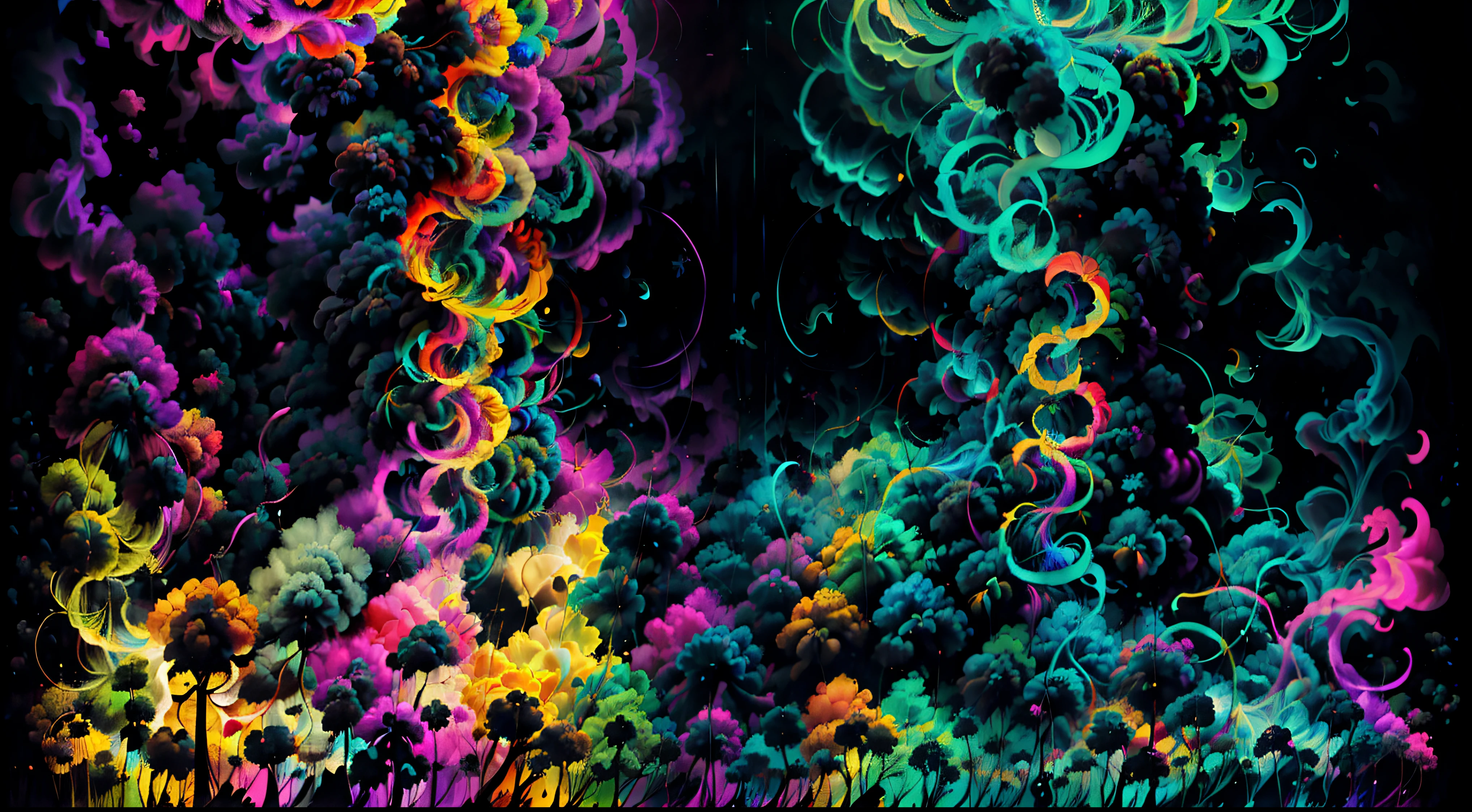 Un primer plano de un humo colorido se vierte sobre un fondo negro, humo de color fluido, humo colorido, Humo multicolor, humo coloreado, humo de colores brillantes, acid-colored smoke, Humo de color, humo de arco iris, Background of psychedelic smoke, Humo colorido en el fondo, humo espeso y colorido, Humo giratorio colores radiantes, nubes de humo de colores, humo arremolinado, Arte del humo fluido