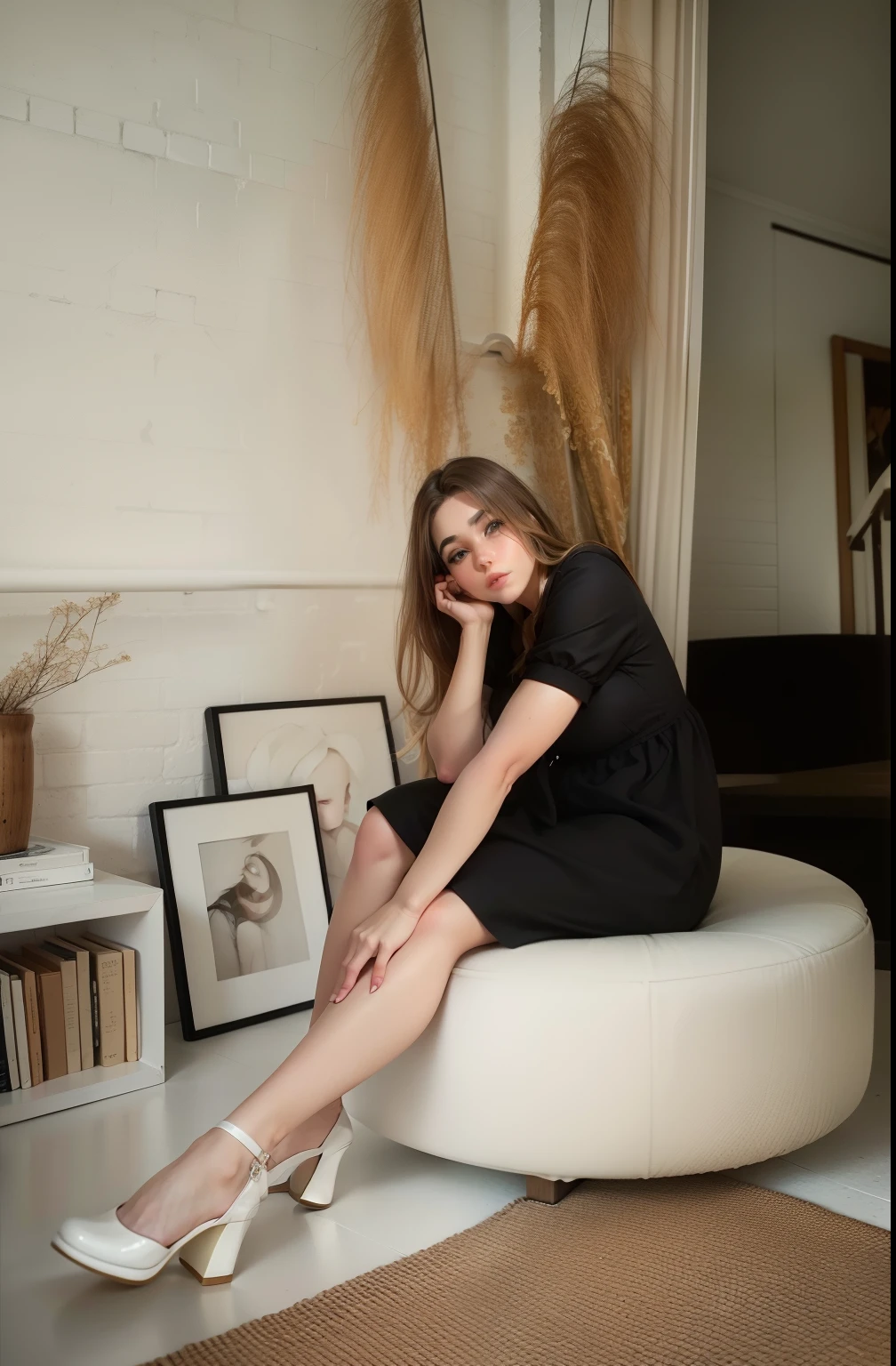 handsome girl, foto realista,beautiful hair, Tender photo