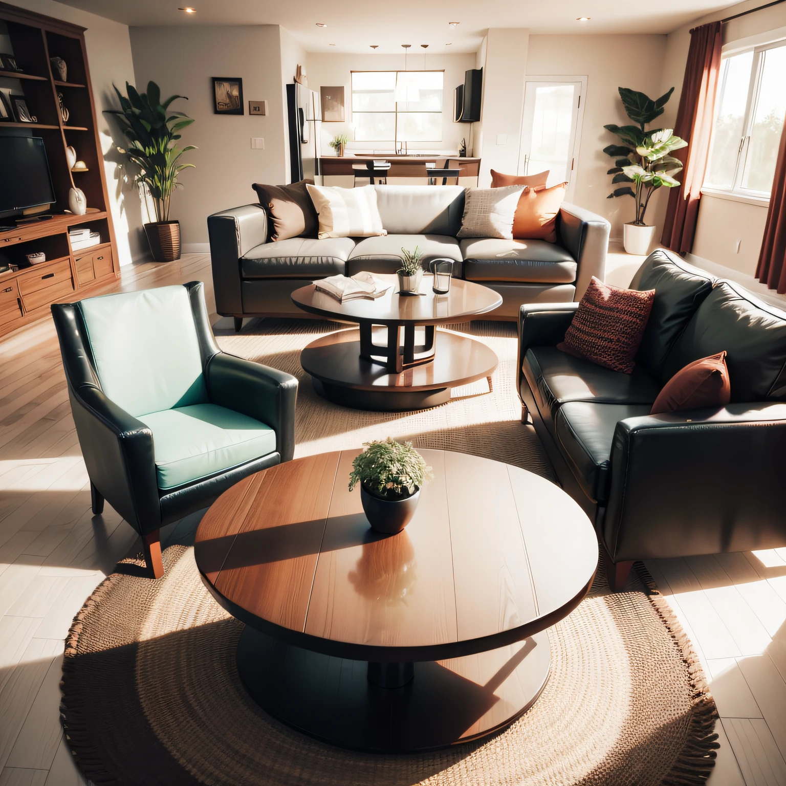 modern hangout room with Coffee Table and Accent Chairs