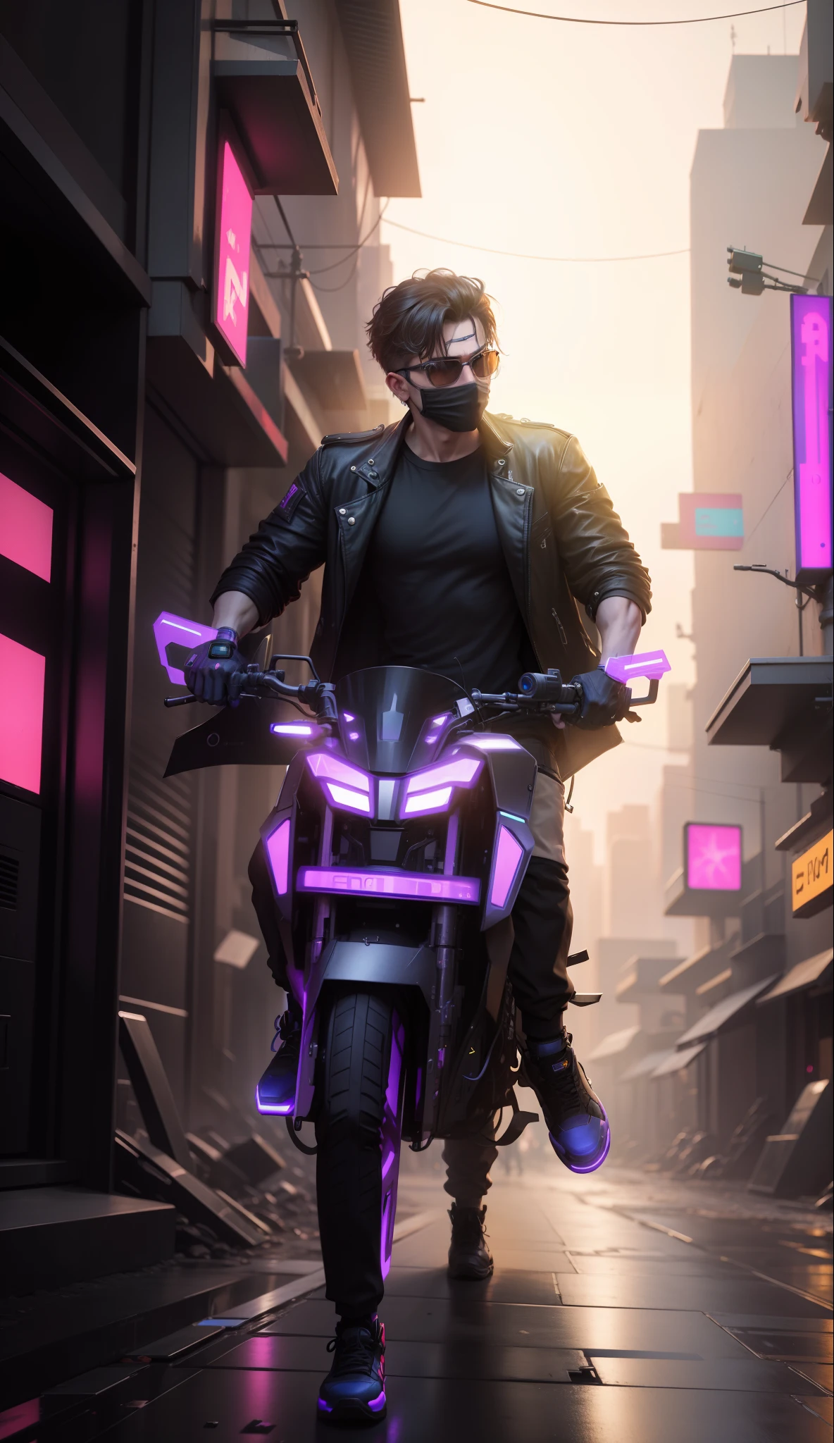 Change background cyberpunk handsome boy, realistic face, 8k, ultra realistic and don’t change my face