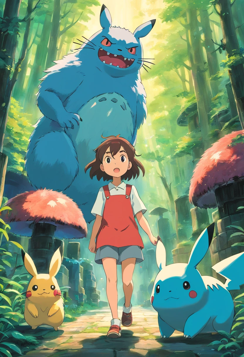 Studio ghibli style horror art pokemon