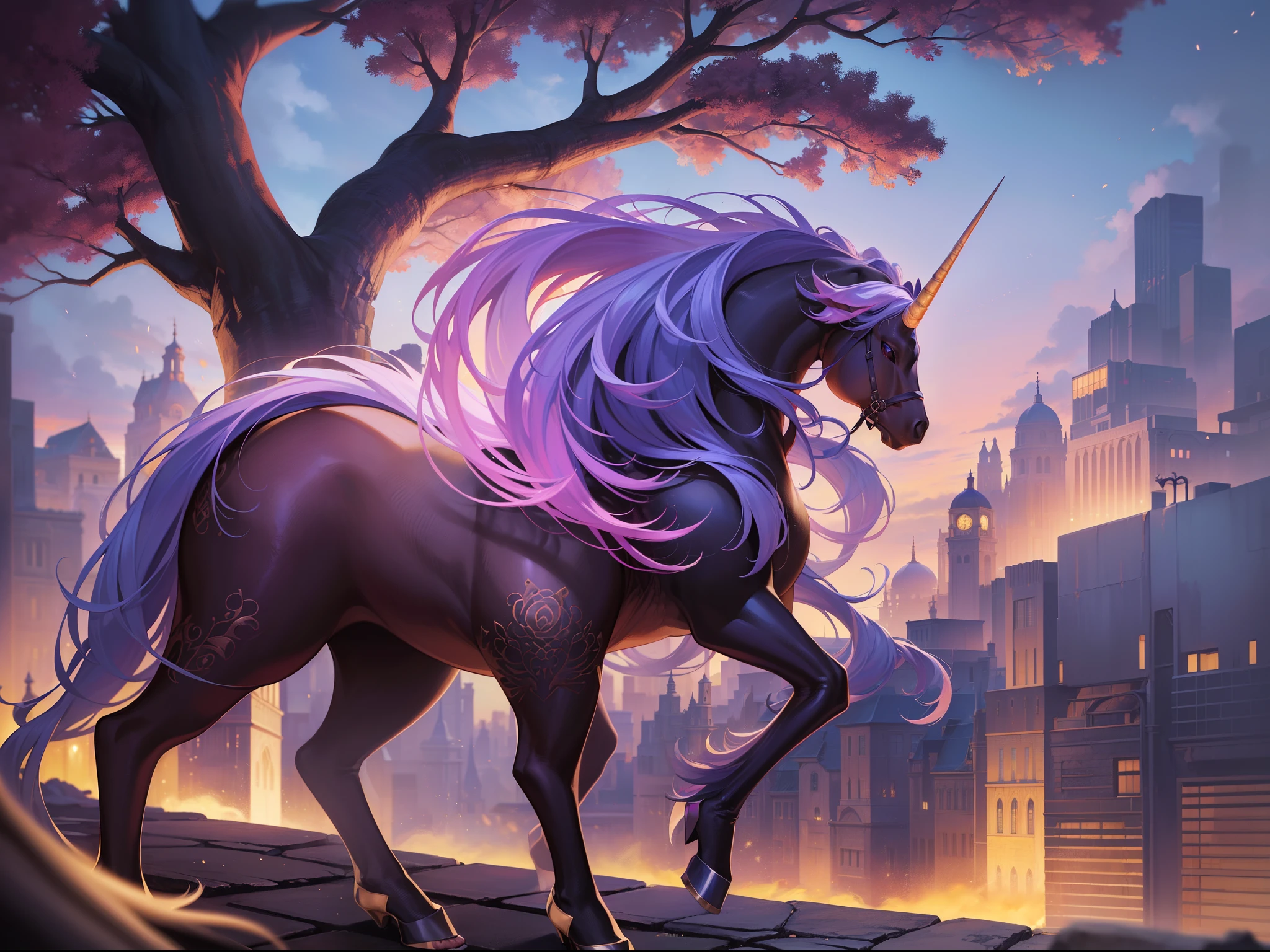 ((Finest quality)),(超A high resolution),(ultra-detailliert),((Best Anime)),sharpnes,Clear,Fantasy art with astounding depictions, ((femele:1.6)), (unicorn)