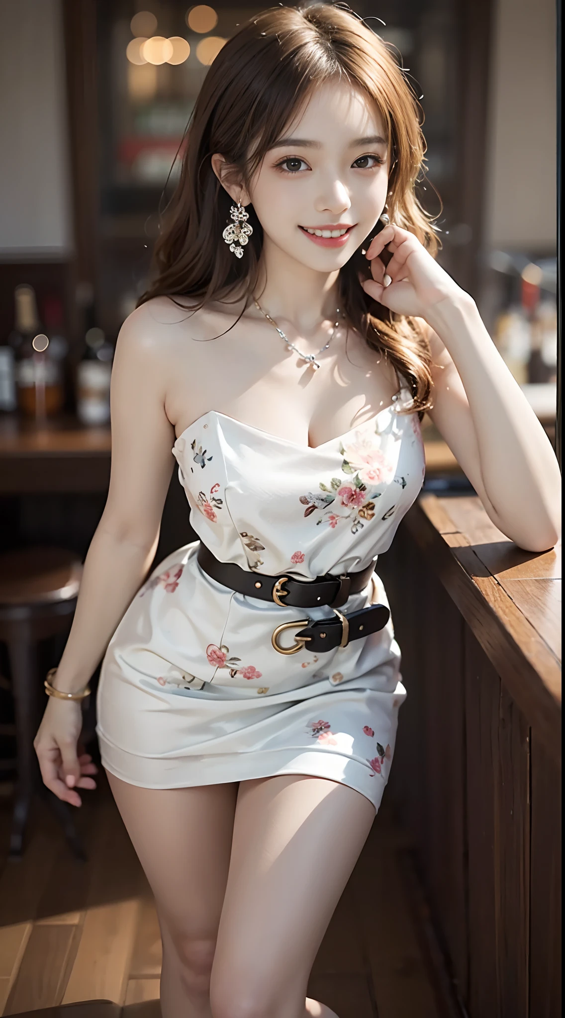 {{Tight-fitting lace mini Pink dress:1.5}},{{8K, wallpaper, With the highest quality, Very detailed, masterpiece, Realistic, Realistic Photos}}, {{{Highly detailed cute girl, 18-year-old:smill:Showing teeth}}}, {{{{big double eyes：Eyeshadow}}}},,{{Transparent, tight-fitt:1.5} , {Short Rush) , {Round eyes, Small breasts}, The audience watching, {{Cowboy Shot}} 