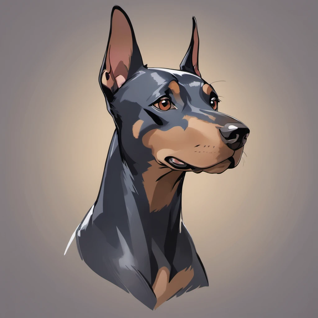 In the enchanting art style reminiscent of Pokémon artist Sowsow, the adult Doberman Pinscher comes to life as a striking and regal breed, known for its powerful and commanding presence. This artistic portrayal beautifully captures the essence of the Doberman Pinscher's attributes, resulting in a captivating and dynamic illustration.
The Doberman Pinscher, in this interpretation, is depicted with a sleek and muscular build that emphasizes its strength and agility. The coat is portrayed with a shiny and dark, solid color, commonly seen in black or rich shades of red. The artist has masterfully recreated the glossy texture, adding depth and dimension to the illustration.
The Doberman's head, elegantly shaped, showcases a well-defined stop and an imposing muzzle. The eyes, inspired by Sowsow's signature style, are both intense and expressive, capturing the breed's alert and intelligent gaze. The powerful jawline is highlighted, showcasing the Doberman's characteristic strength and determination.
The artist pays meticulous attention to the breed's iconic cropped ears, rendering them with precision and authenticity. The tail, portrayed in its natural, docked state, is strong and purposeful, adding to the Doberman's dynamic appearance.
The Doberman is depicted in a poised and alert stance, ready to spring into action at a moment's notice. Its expression exudes confidence and loyalty, capturing the essence of the breed's protective nature and unwavering devotion to its human companions.
Set against a backdrop that complements the Doberman's elegant and bold presence, the artwork features intricate details, such as the breed's well-defined musculature, which add depth and realism to the illustration. The overall composition beautifully marries the Doberman Pinscher's powerful attributes with the captivating artistry of Pokémon artist Sowsow's distinctive style, resulting in a striking and memorable representation that pays homage to this majestic breed.