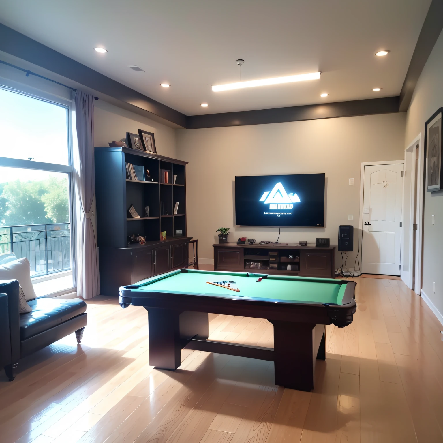 modern game room with Display and Aesthetics