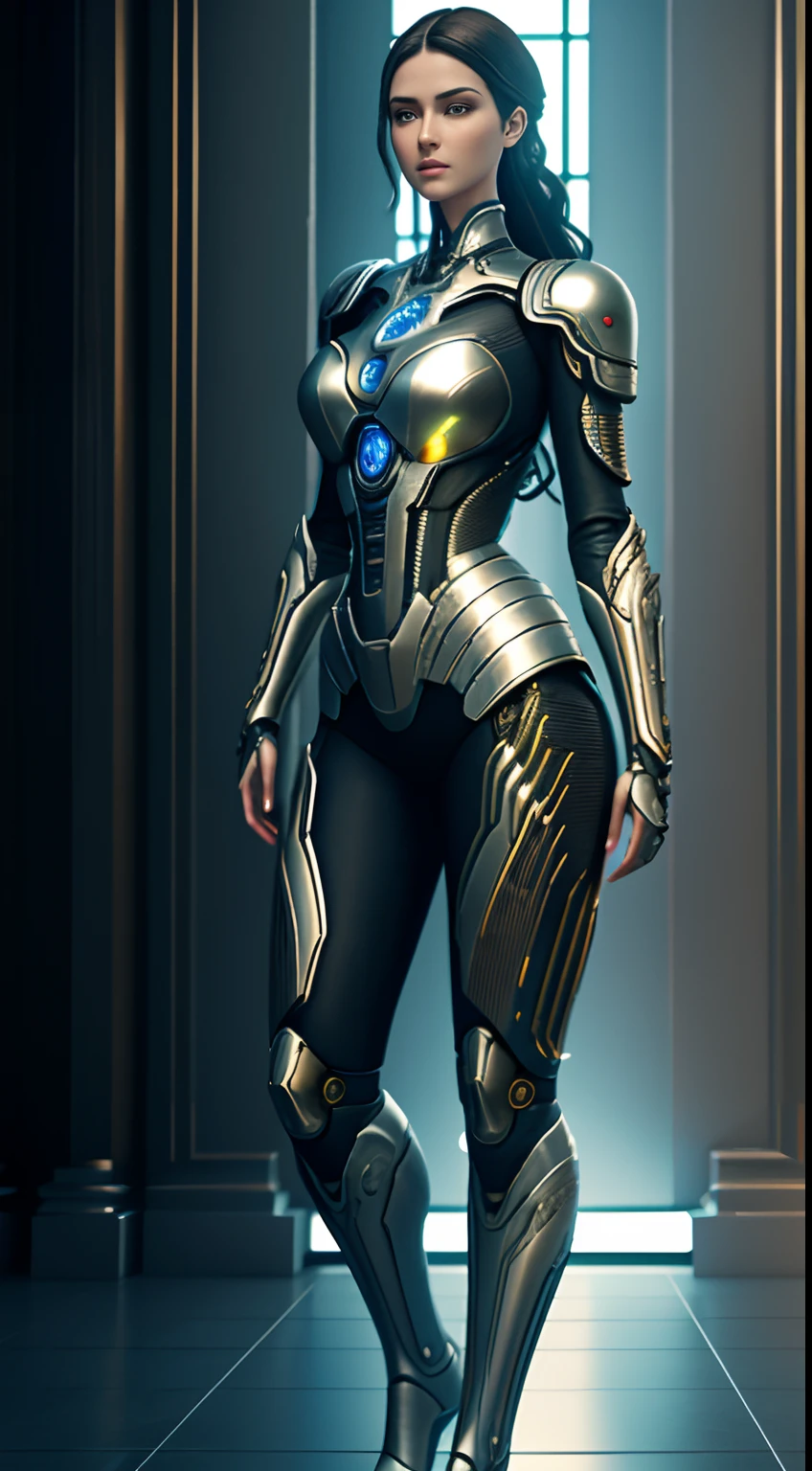 elaborate 3D renderer, camera shot from the side, ultra detailed beautiful porcelain profile, Female face, Android, Cyborg, robotic details,  Beautiful studio soft light, rim-light, Vivid details, Luxurious cyberpunk, ultra-realistic realism, anatomically, facial musculature, Cable Electrical Wire, micro Chip, elegant, Beautiful background, rendering by octane, Style H.r. Giger, 8K, Best quality, Masterpiece, illustration, Extremely fine and beautiful, Extremely detailed, computer graphics, Unity, Wallpapers, (Realistic, Photorealistic: 1.37), Stunning, subtle, Masterpiece, Best quality, offcial art, Very detailed CG wallpaper，Great Unity 8K's, Absurd, Incredible, (full body1.4)