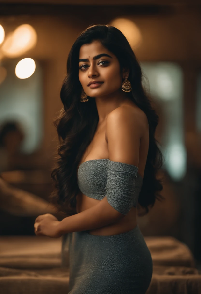 Hot indian girl with beautiful body structure looking like rashmika mandanna, naked, breasts, pubic hair, full body