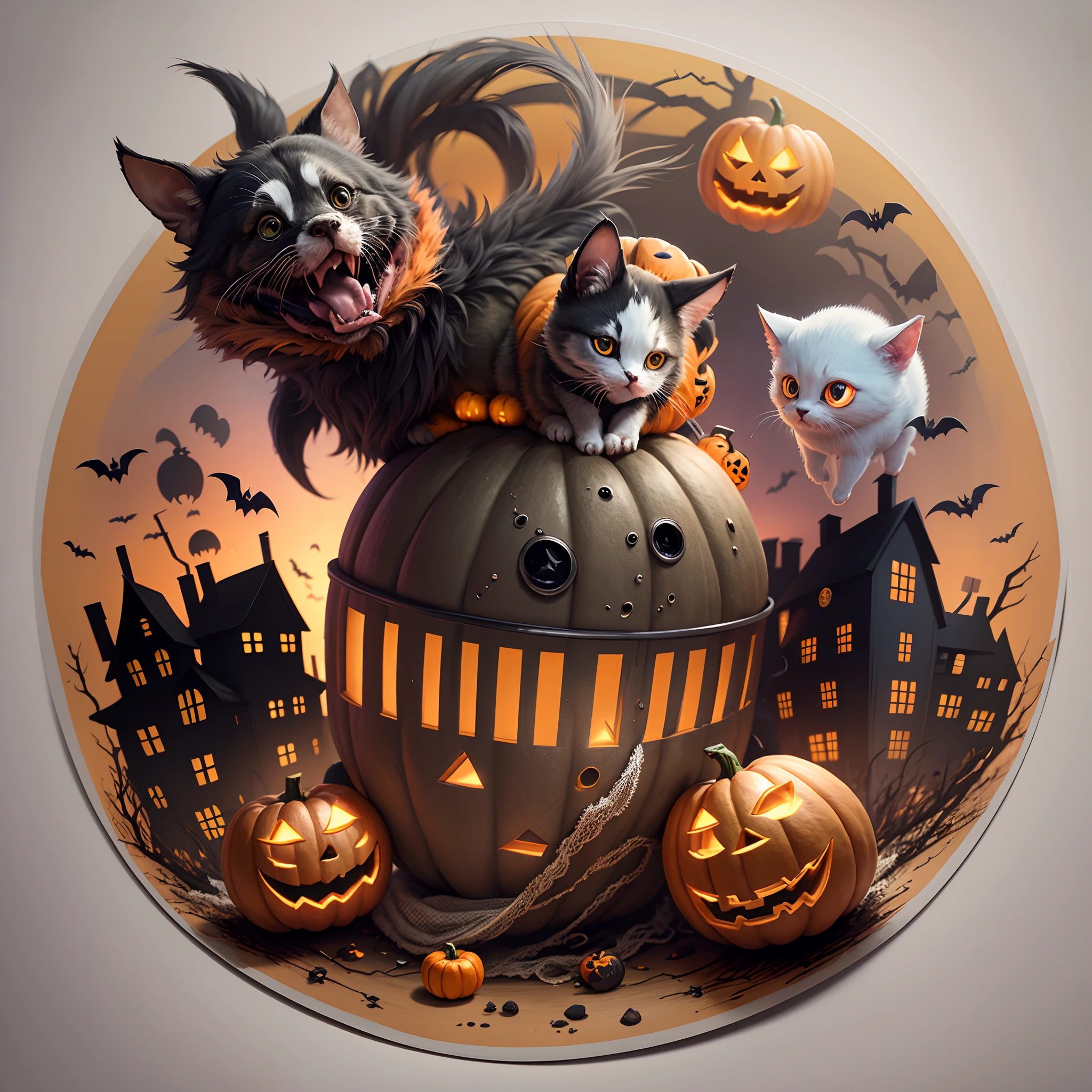 6 isolated Halloween stickers --auto --s2