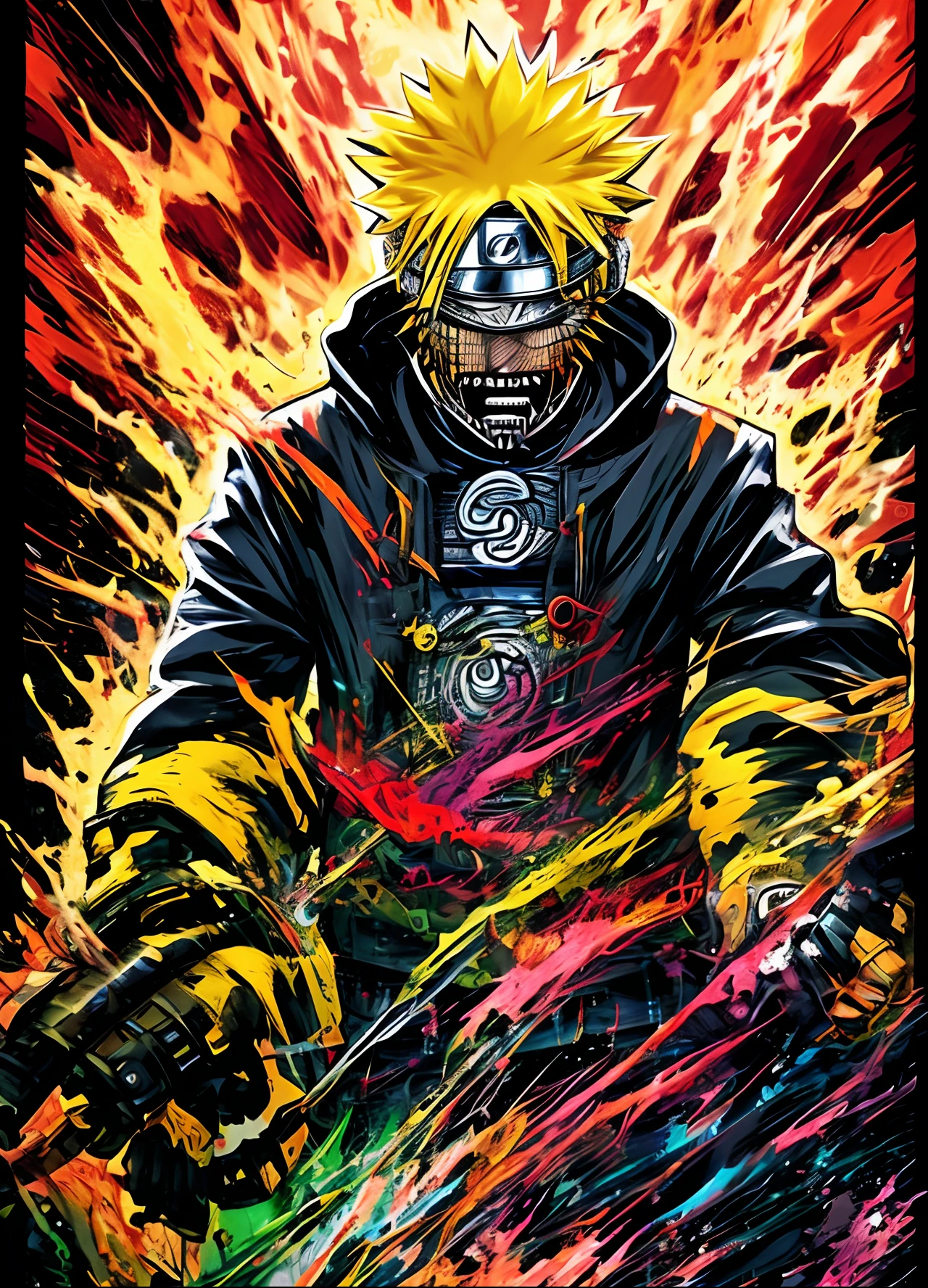 uzumaki naruto、cyberpunked、masterpiece