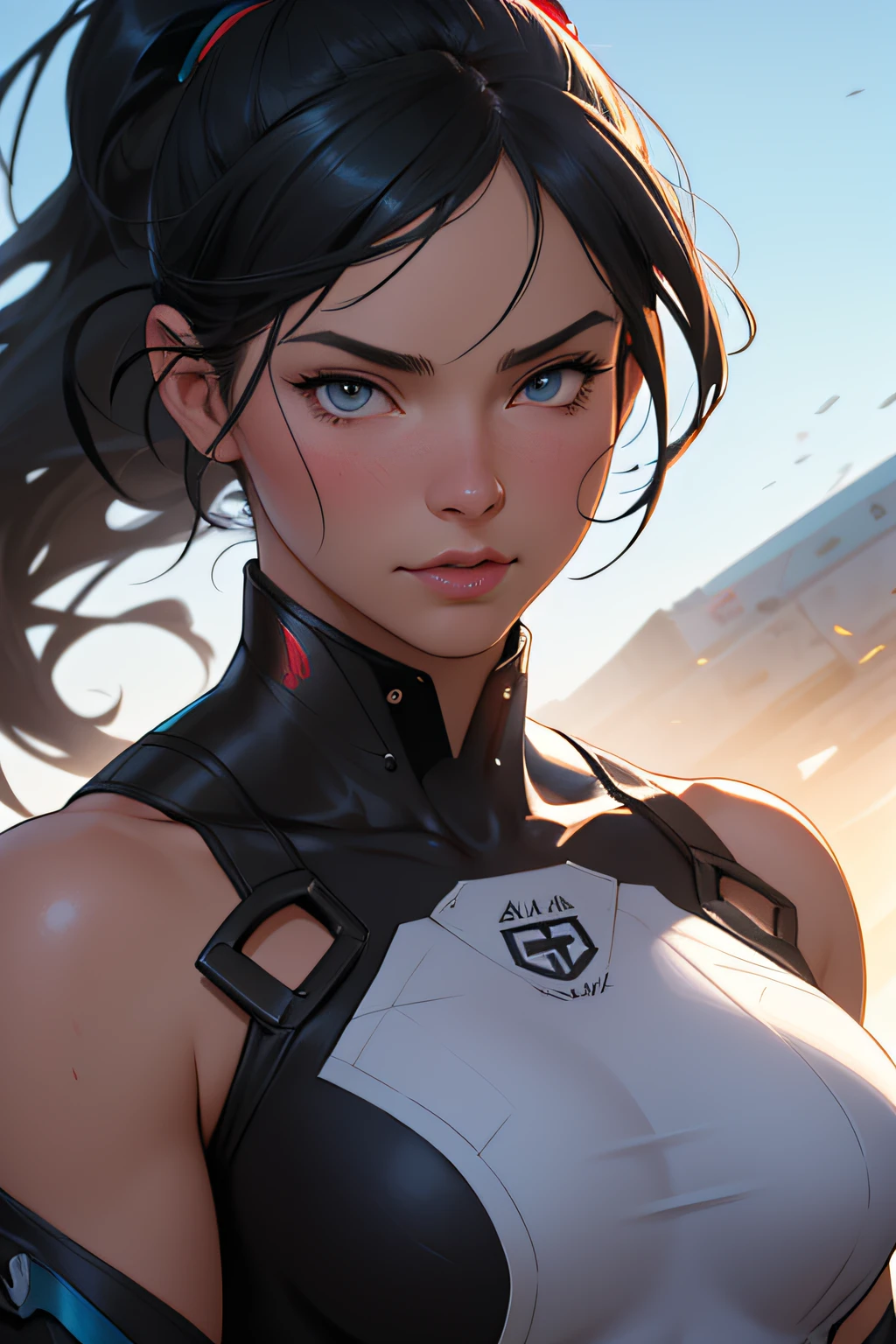 High definition and increased steam, muito suor, um close up de uma mulher com luvas de boxe ao posar para uma foto, Artgerm e Atey Ghailan, Wojtek FUS, Artgerm extremamente detalhado, Artgerm. anime illustration, estilo Artgerm, Artgerm ; motor 3d unreal, no estilo Artgerm, Artgerm detalhado