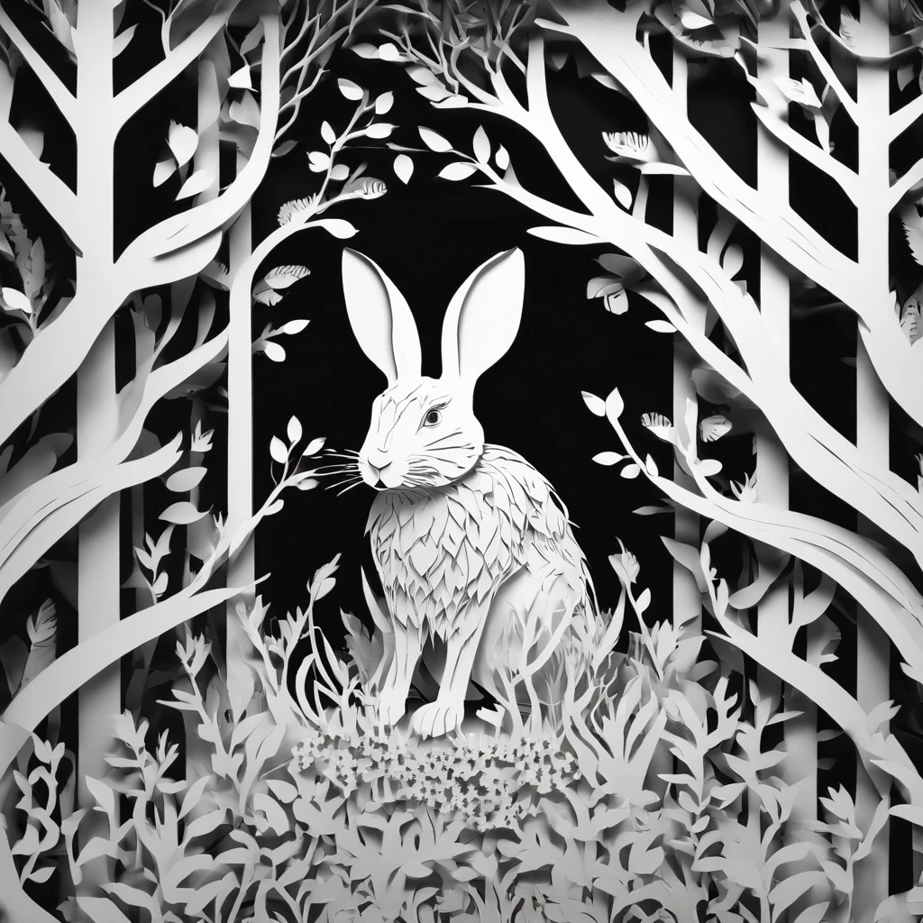 A rabbit lost in the forest