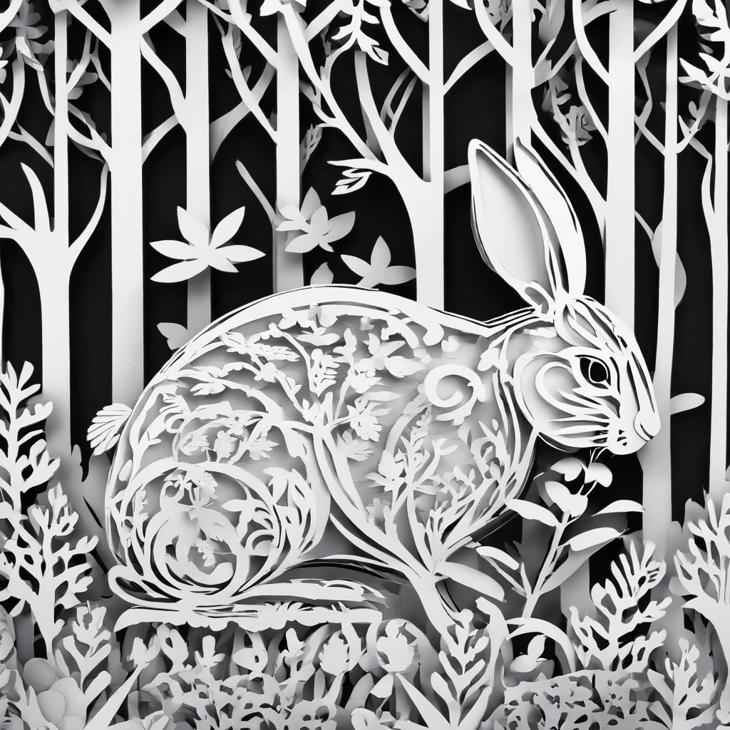 A rabbit lost in the forest