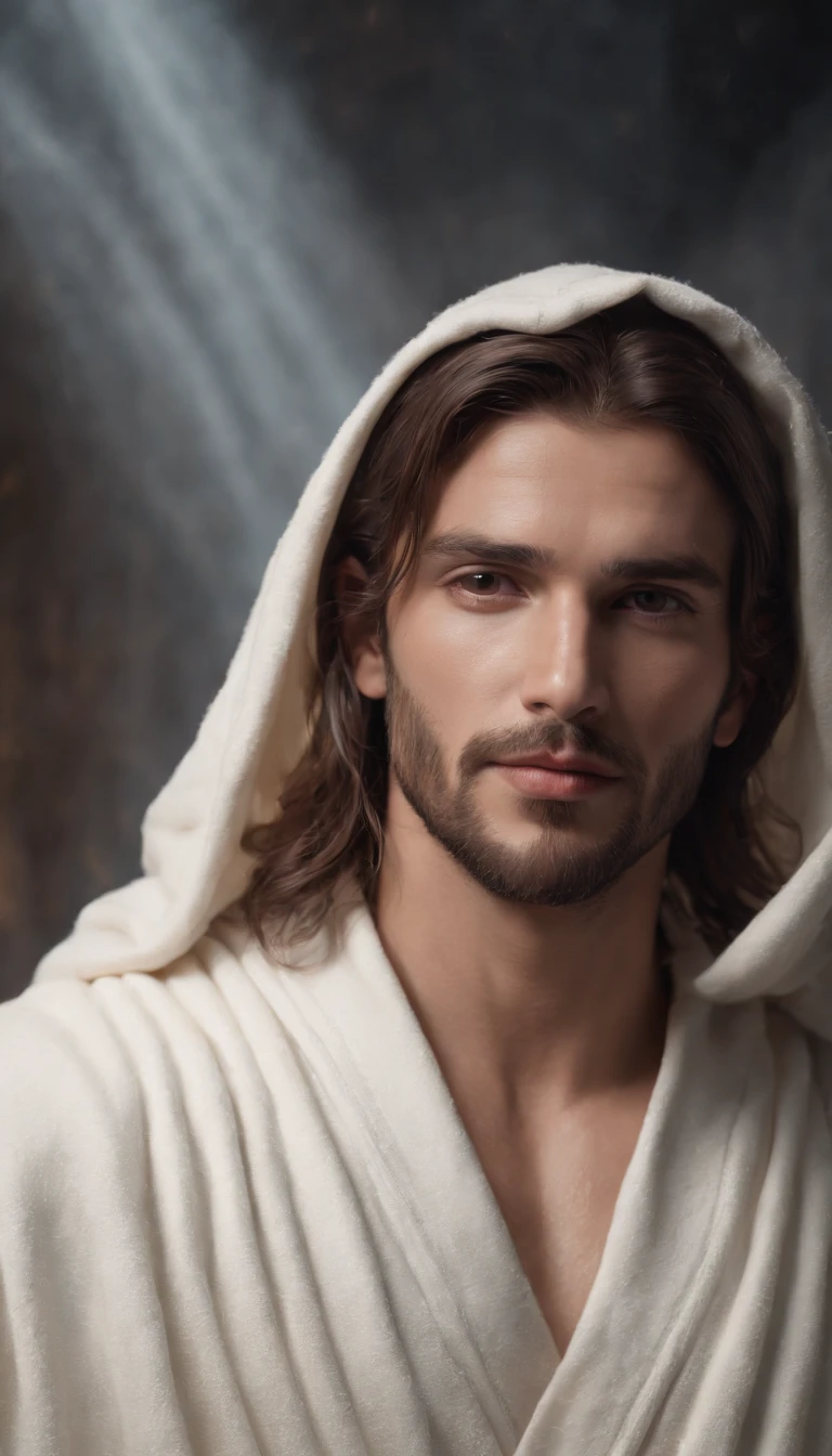 (Professional 3D rendering:1.3) de (Realistic:1.3) Foto de arte mais bonita do mundo,Features soft, bright male heroes, ((Epic male israeli hero fantasy rough muscular man wet hero angry look long hair short beard and fierce expression in dynamic pose, tan skin, fantastic location, majestoso ambiente desordenado)), corpo inteiro 8k unidade render, action shot, poros da pele, very dark lighting, sombreamento pesado, circunstanciado, Rosto detalhado, (vibrante, fotogrdeia realista, Realistic, Dramatic, Escuro, foco nítido, 8k), brown hood, chest hair, (white wool robes damaged by dessert:1.4), ((((Use peles)))), (intrincado:1.4), decadente, (altamente detalhado:1.4), pintura digital, rendering by octane, art stations, Conceito-Arte, liso, foco nítido, illustration, germe da arte, (Loish:0.23), Wlop Ilya Kuvshinov, e Greg Rutkowski e Alphonse Mucha Gracias, (global ilumination, studiolight, Light Volumetric), chuva forte, floating particles, patife, fantasia, Onze, corpo inteiroesbian, ((Fundo escuro e antigo da cidade:1.3)),CGSesociedade,art stations
