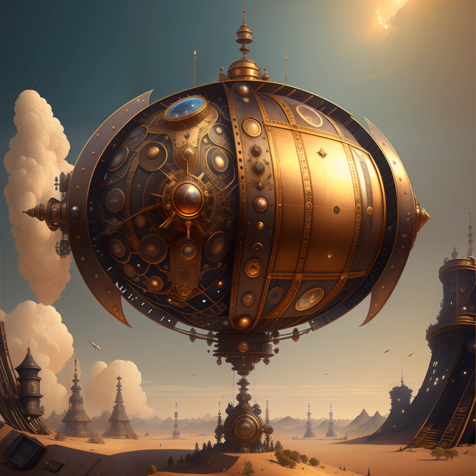artificial satellite, steampunk